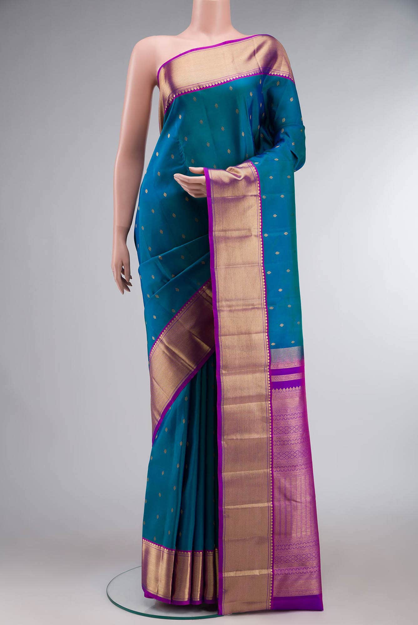 Blue Kanchipuram Silk Saree