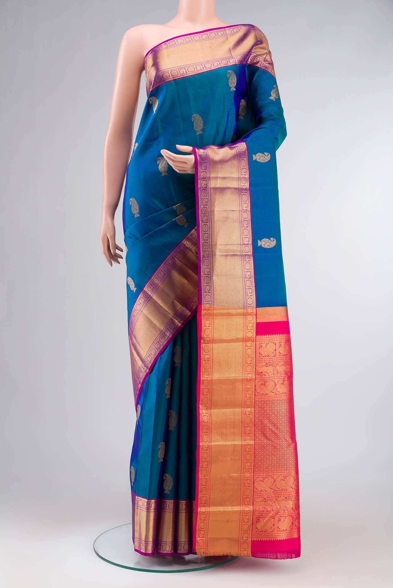 Blue Kanchipuram Silk Saree