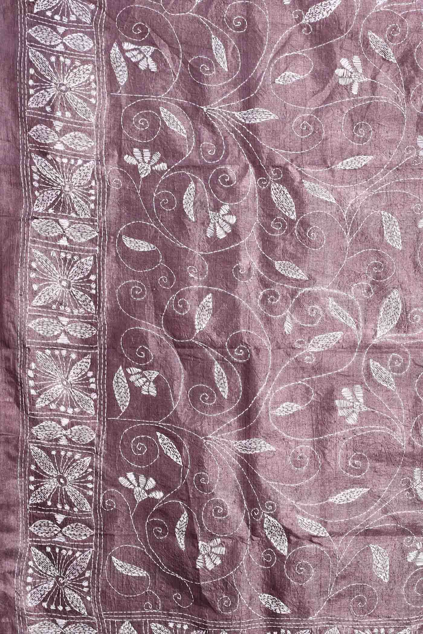 Brown Tussar Silk Saree