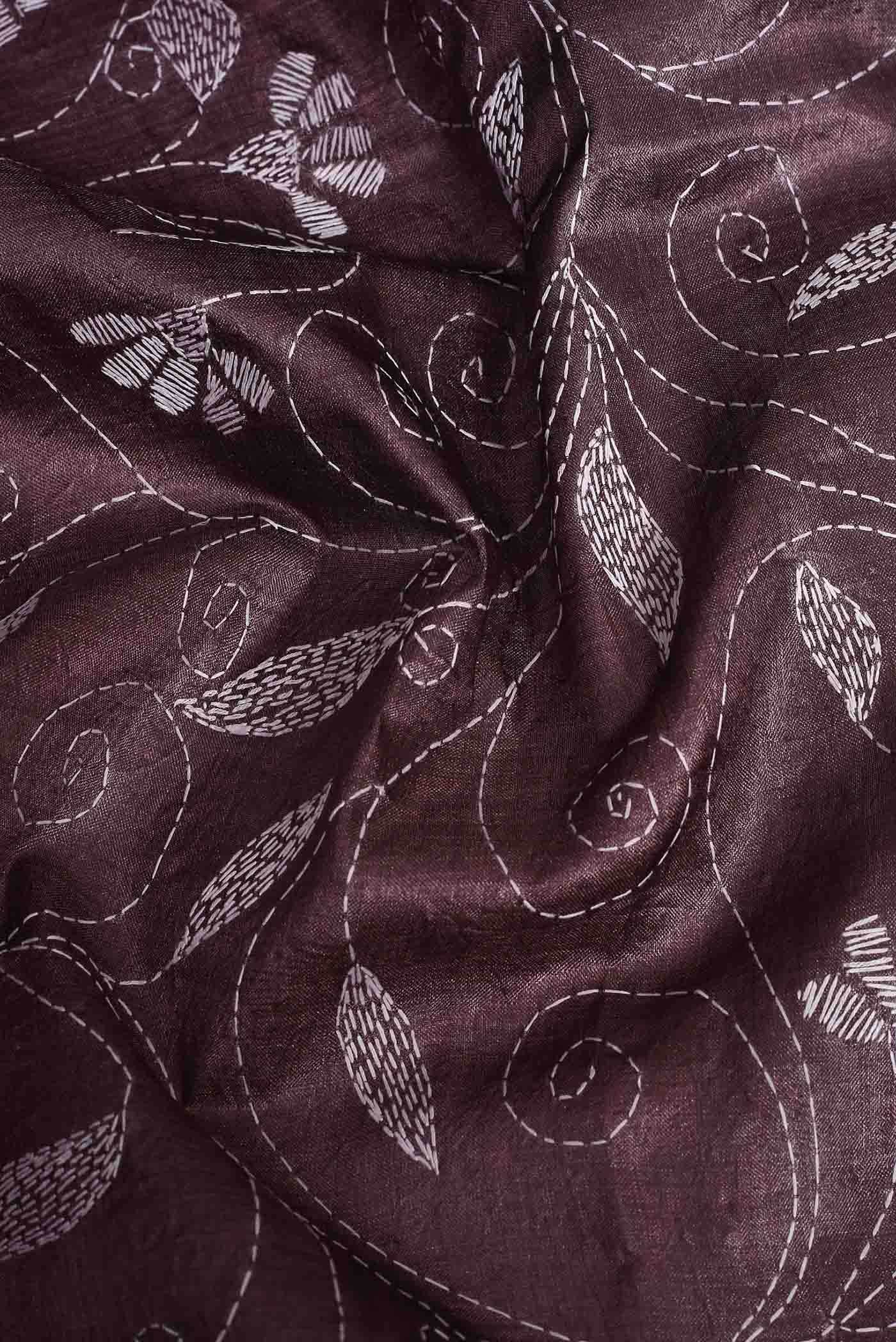 Brown Tussar Silk Saree