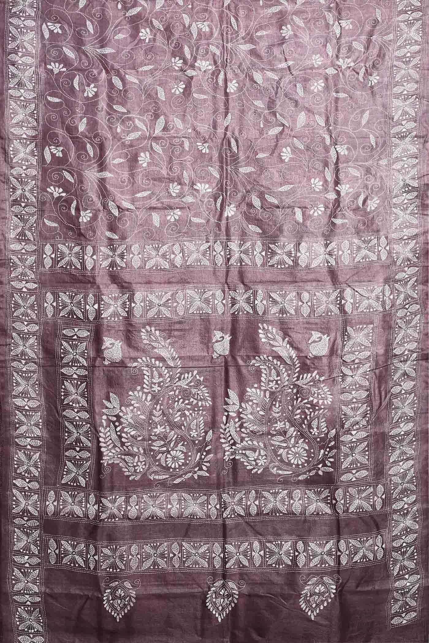 Brown Tussar Silk Saree