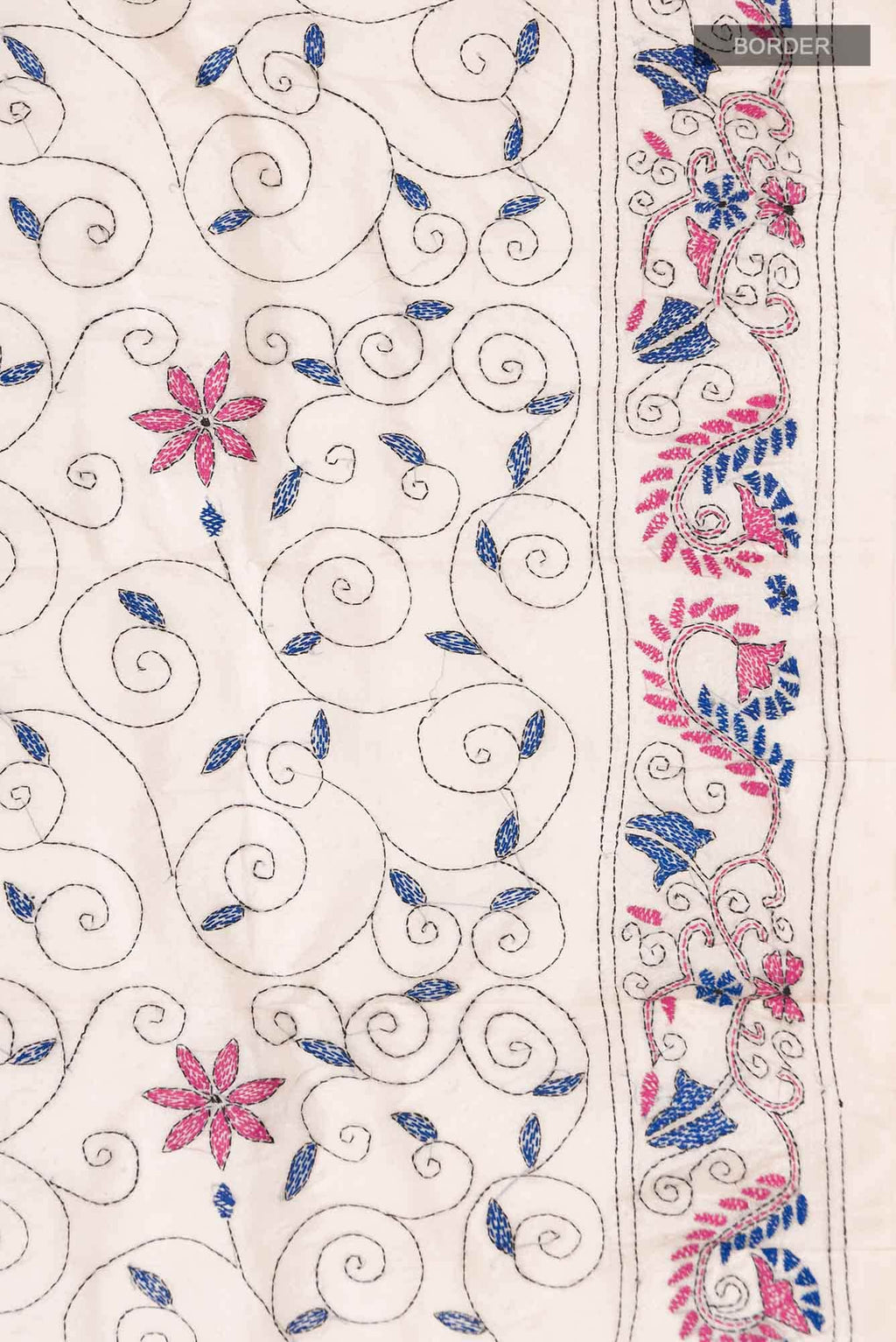 Cream Tussar Silk Saree
