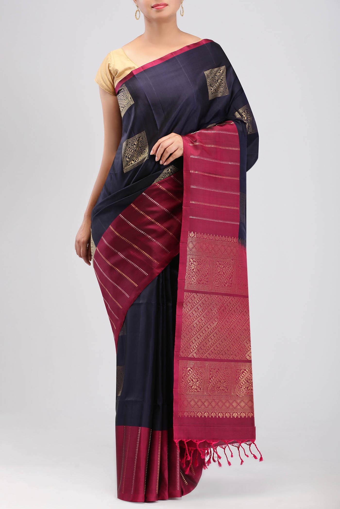 Navy Blue Soft Silk Saree