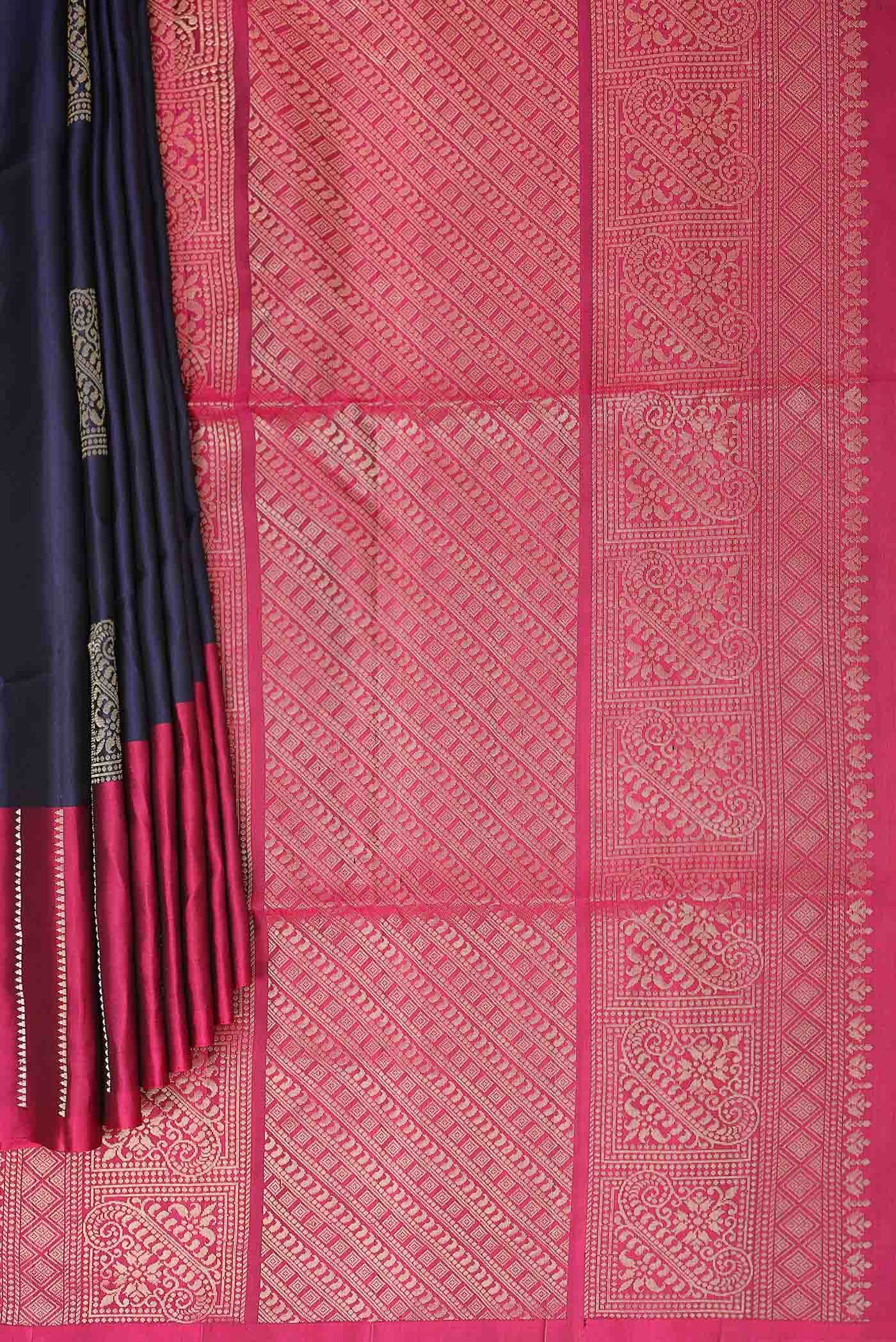Navy Blue Soft Silk Saree