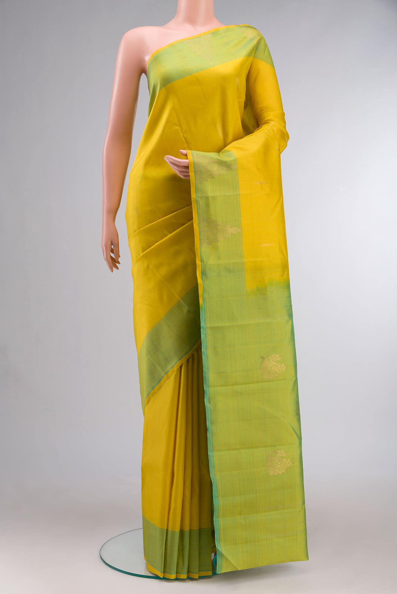 Yellow Kanchipuram Silk Saree