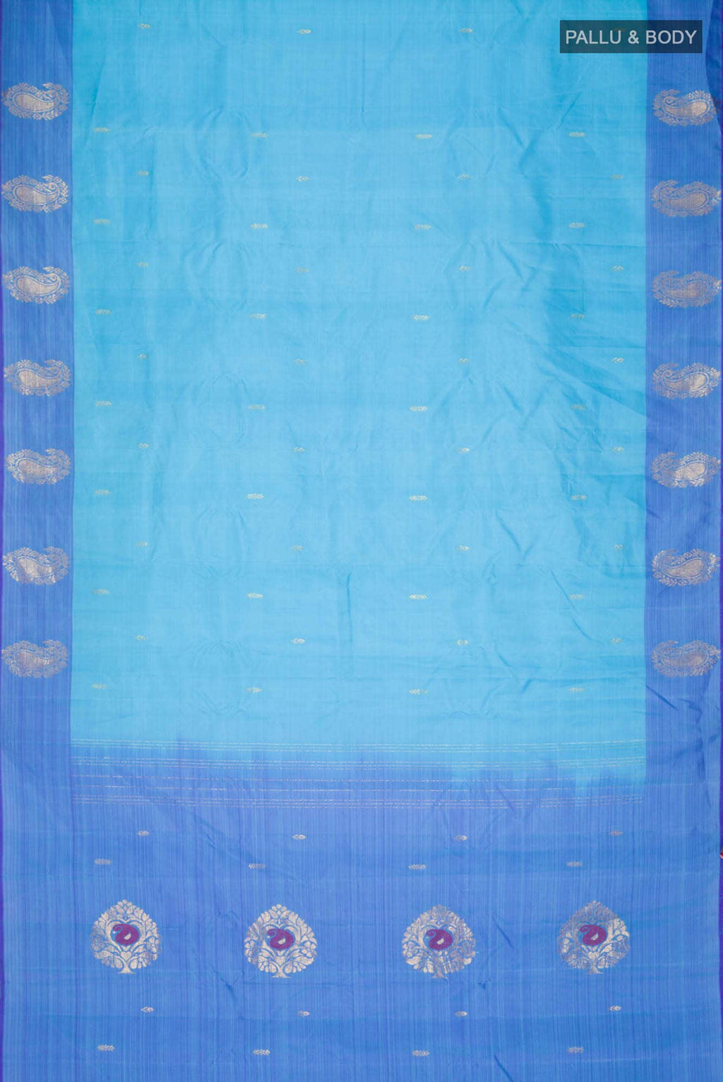Sky Blue Kanchipuram Silk Saree