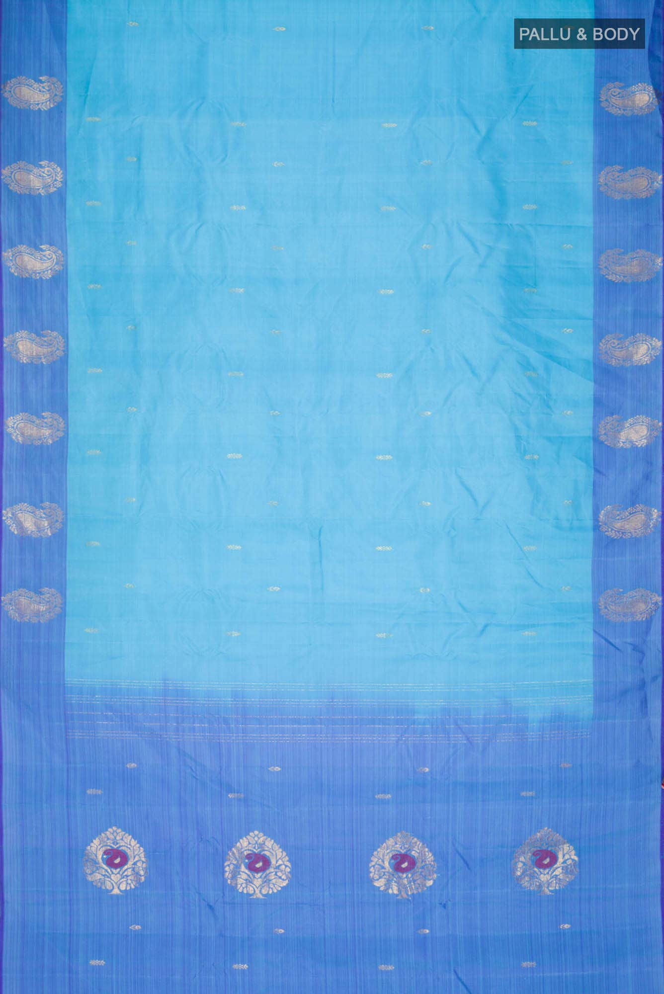 Sky Blue Kanchipuram Silk Saree