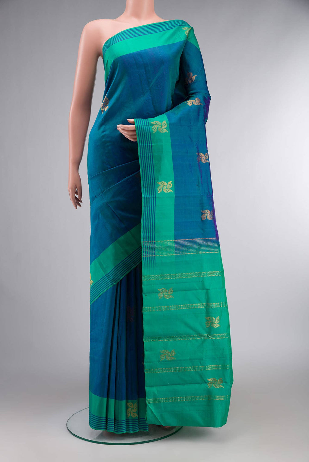 Blue Kanchipuram Silk Saree