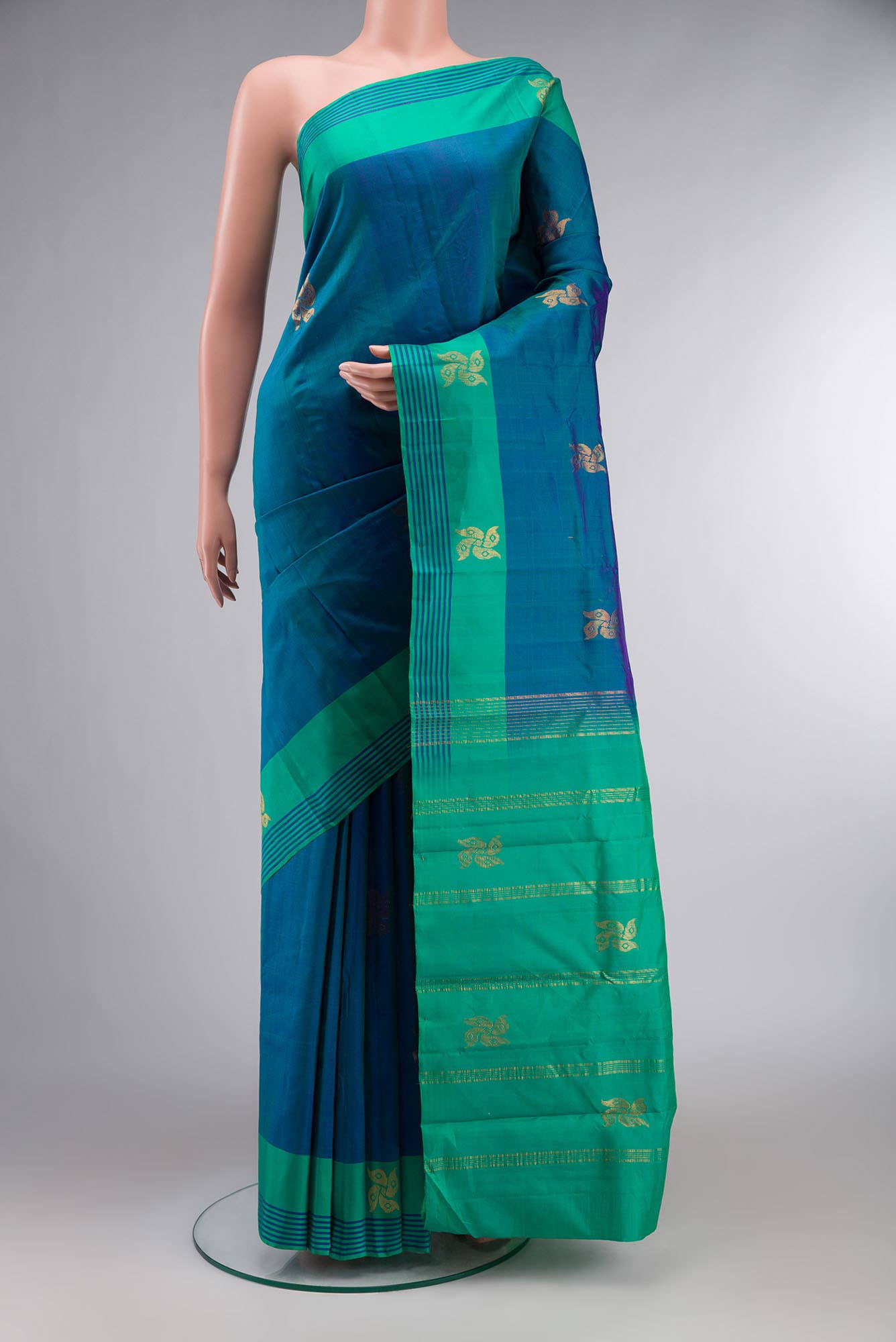 Blue Kanchipuram Silk Saree