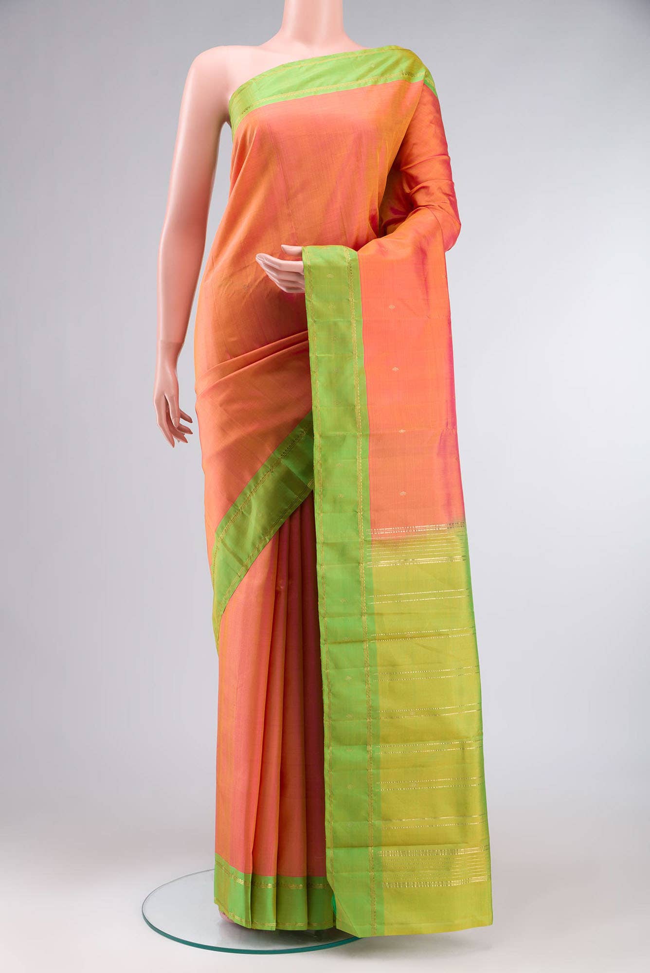 Orange Kanchipuram Silk Saree