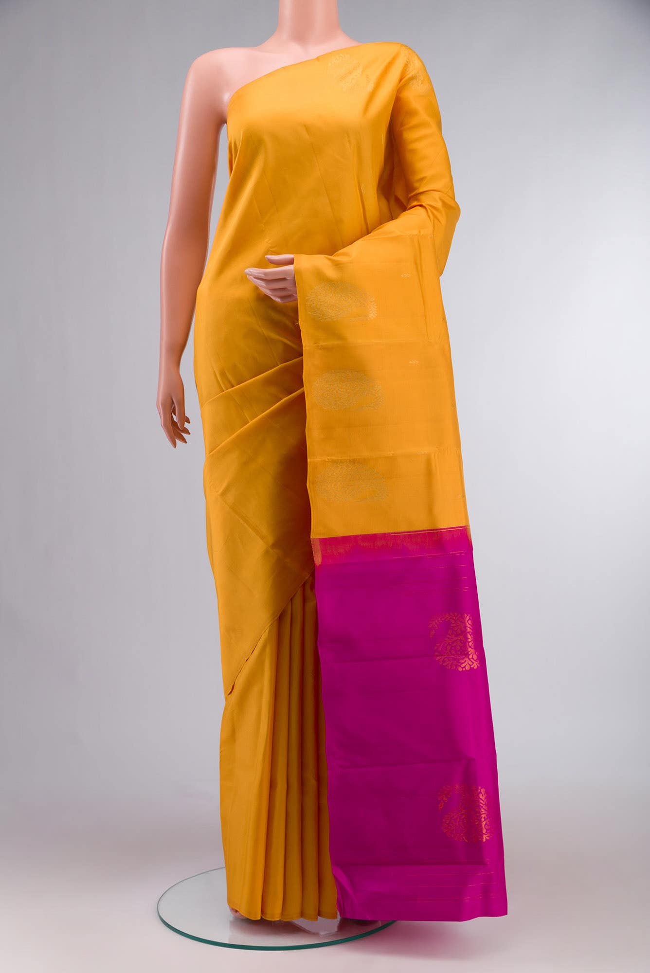 Yellow Kanchipuram Silk Saree