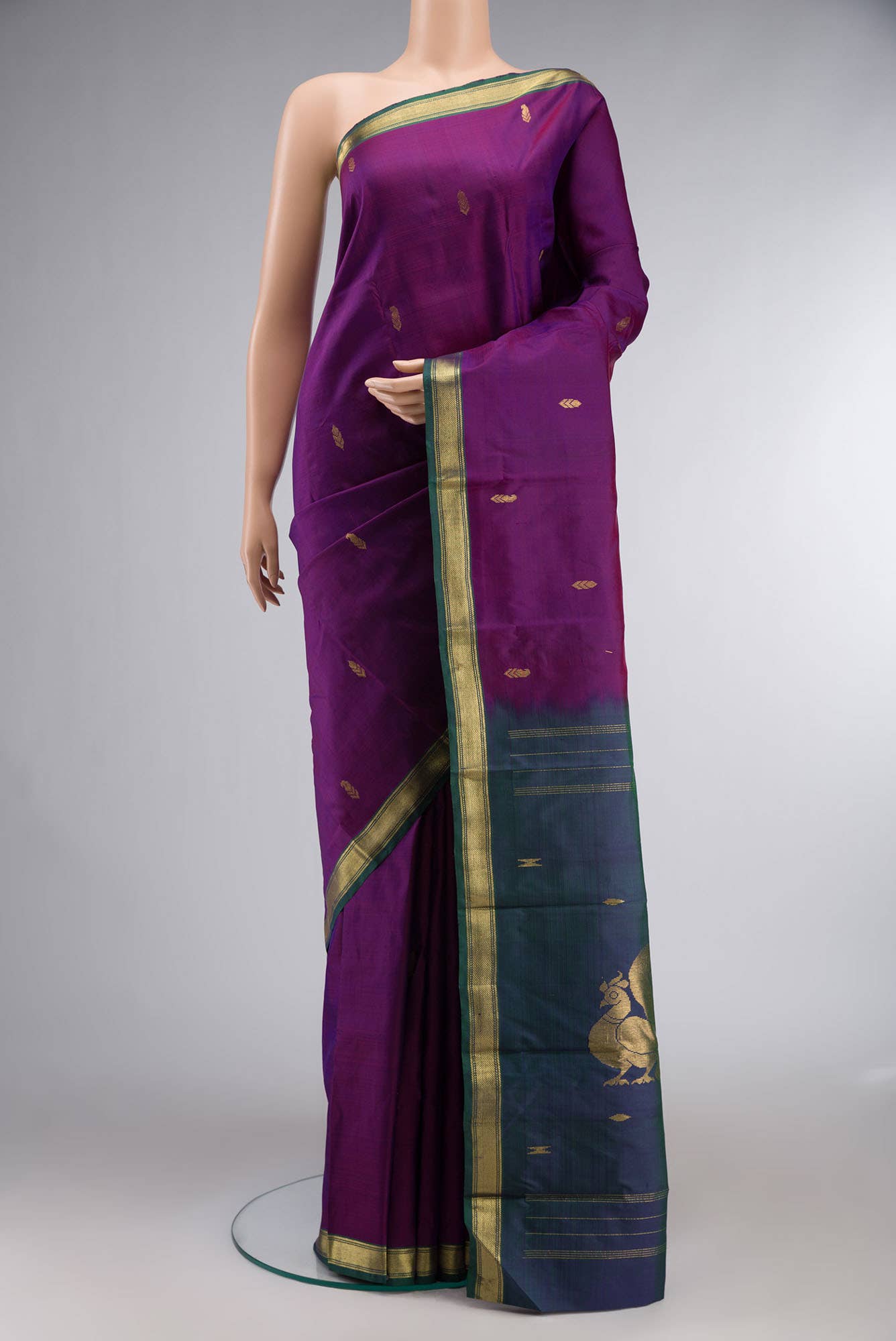 Purple Kanchipuram Silk Saree