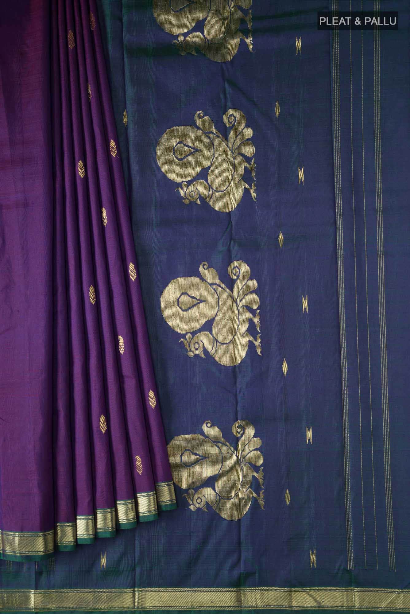 Purple Kanchipuram Silk Saree