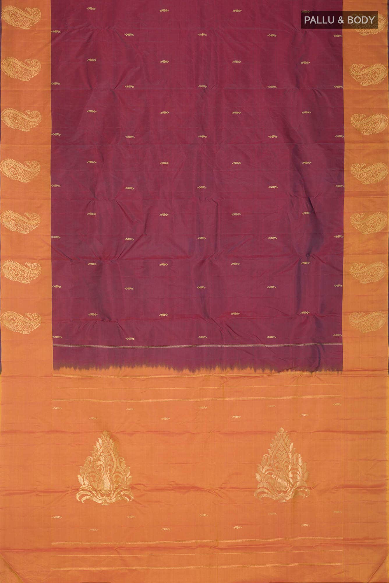 Magenta with Green Dual Tone Kanchipuram Silk Saree