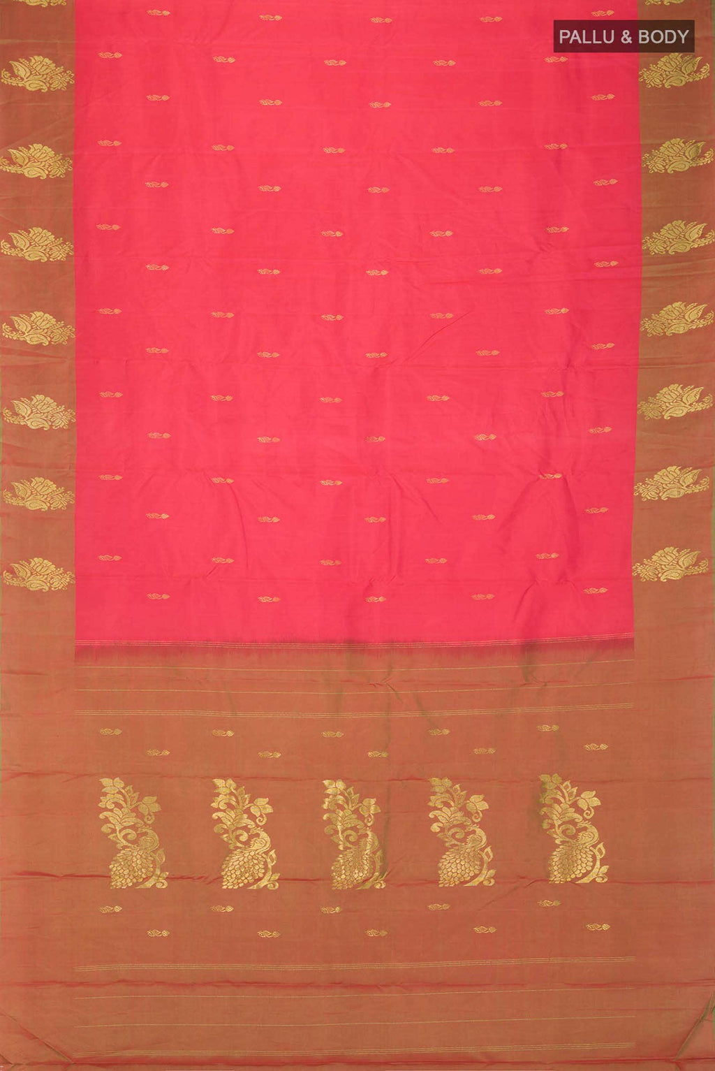 Pink with Red Dual Tone Kanchipuram Silk Saree