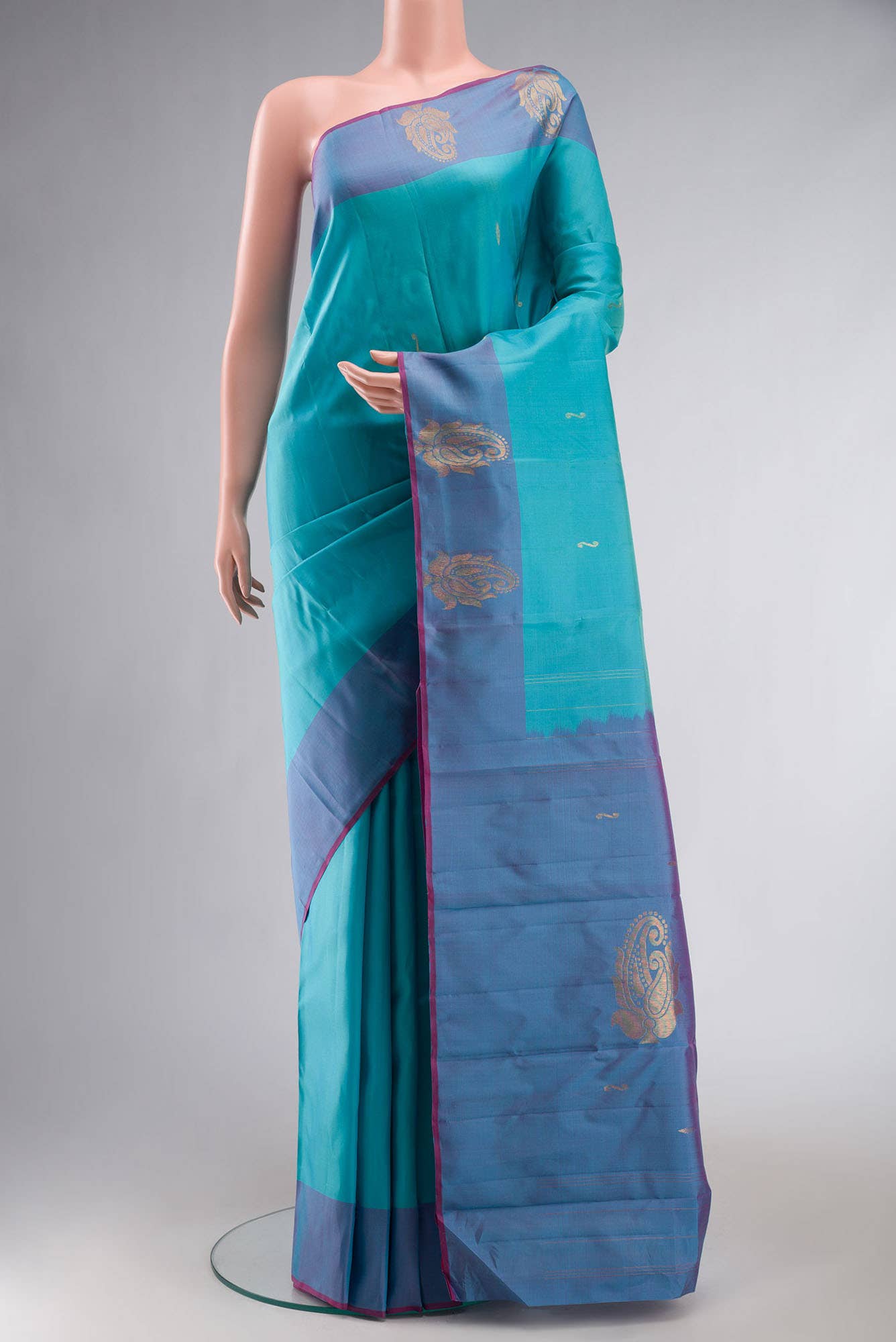 Blue Kanchipuram Silk Saree