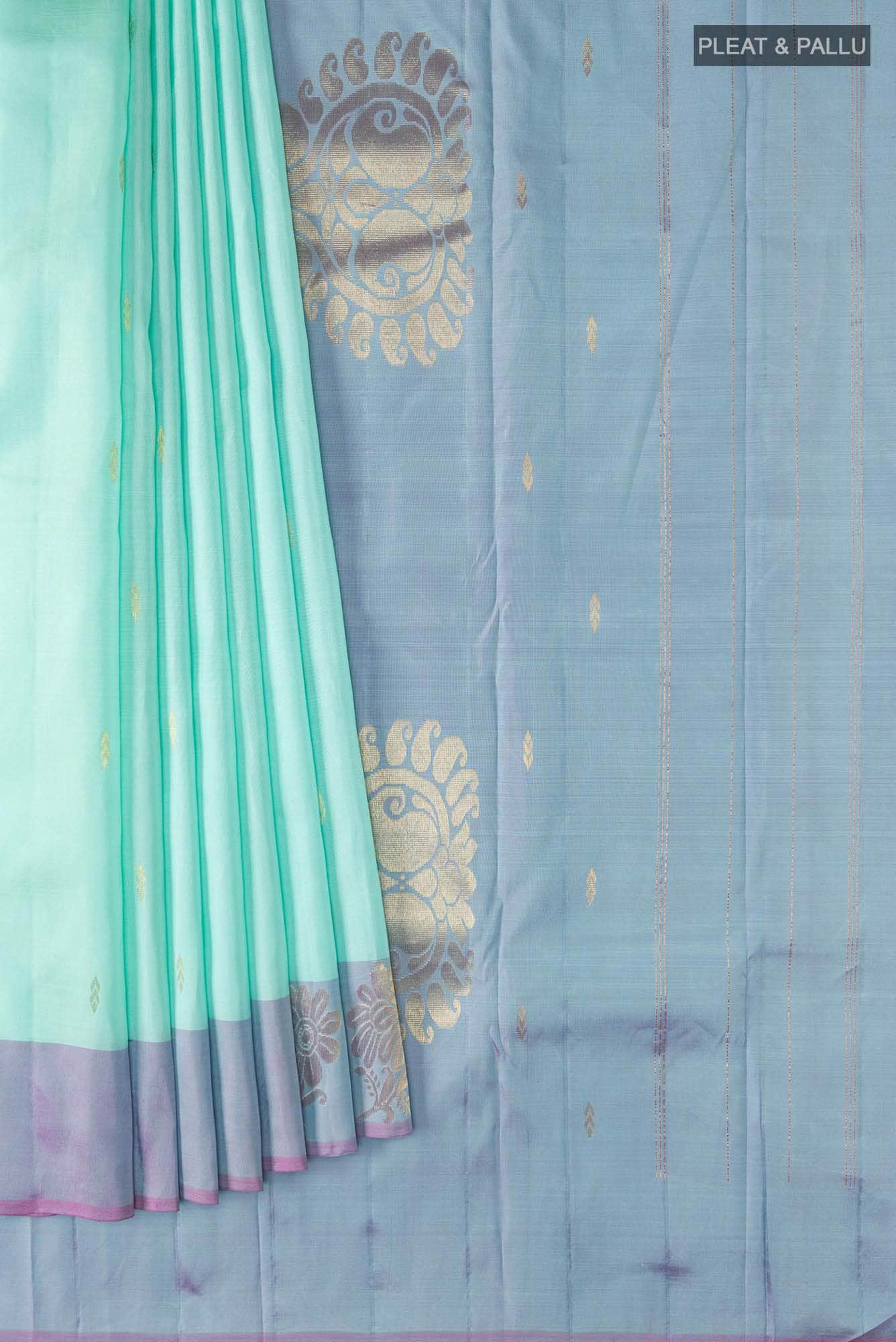 Mint Green Kanchipuram Silk Saree