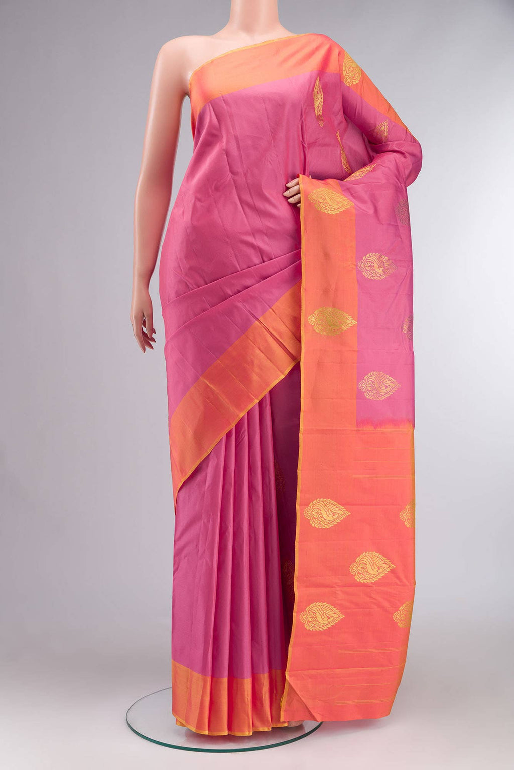 Pink Kanchipuram Silk Saree
