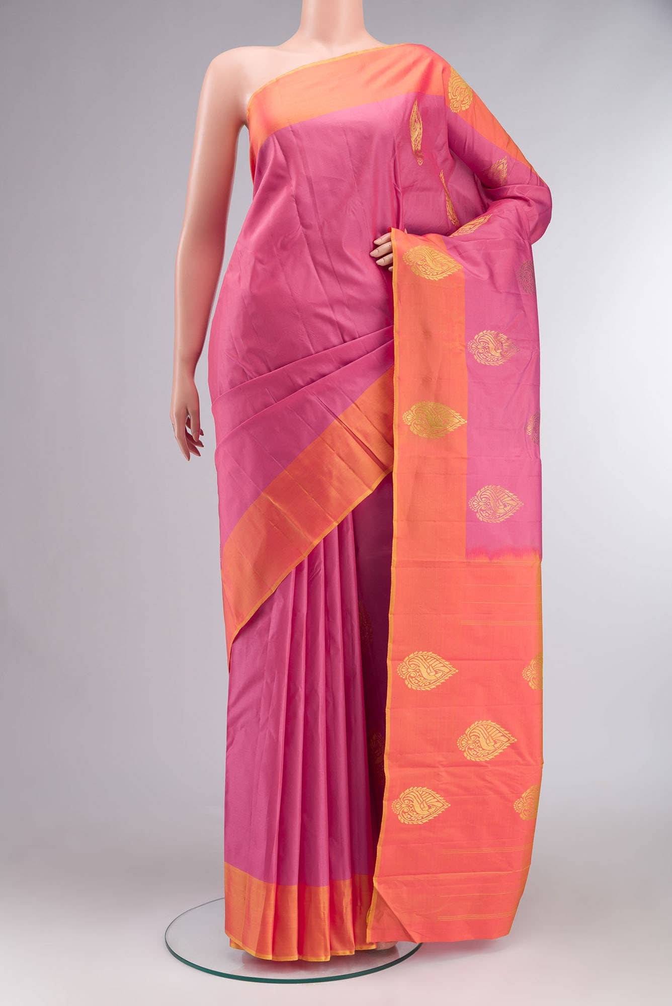 Pink Kanchipuram Silk Saree