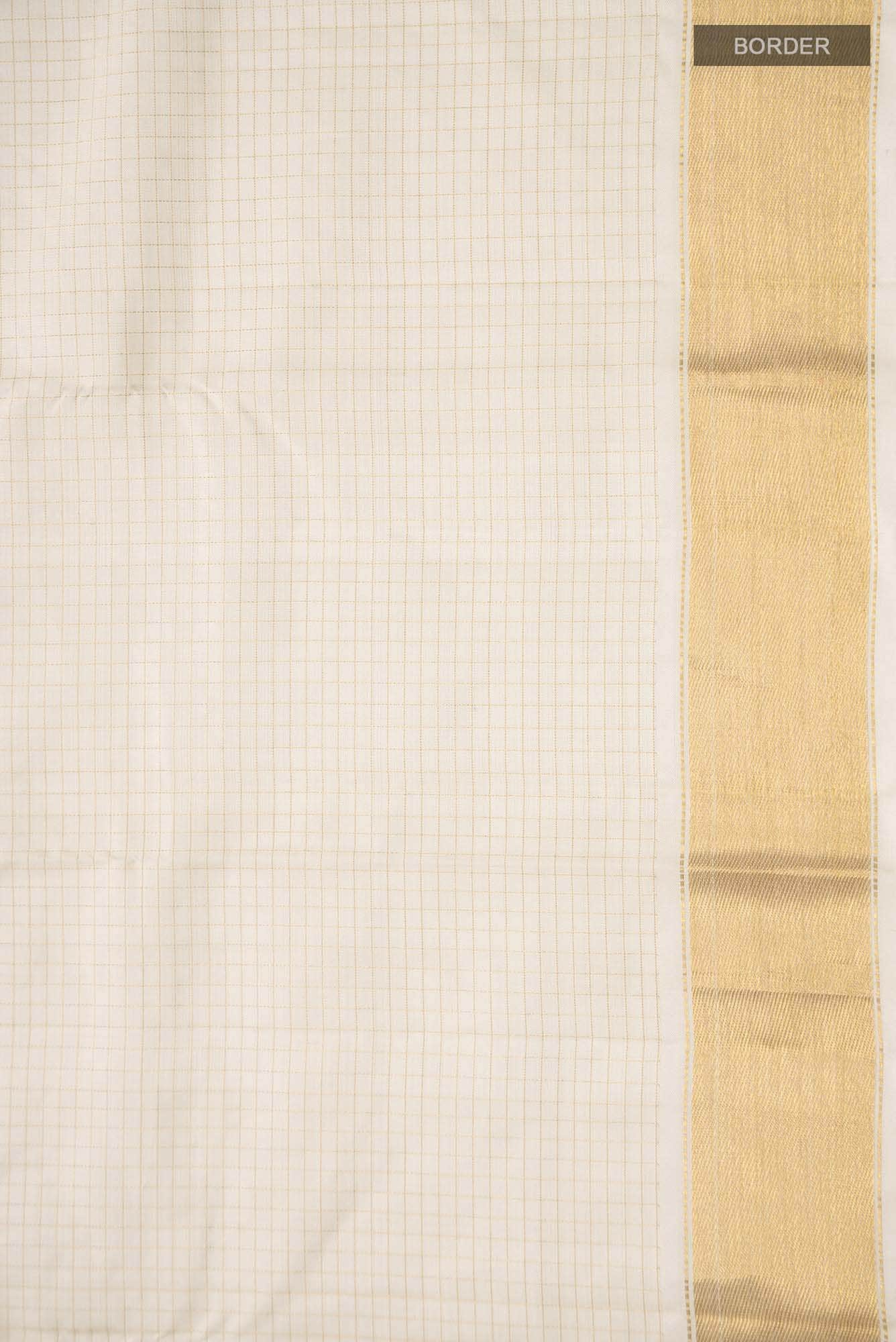 Cream Kanchipuram Silk Saree