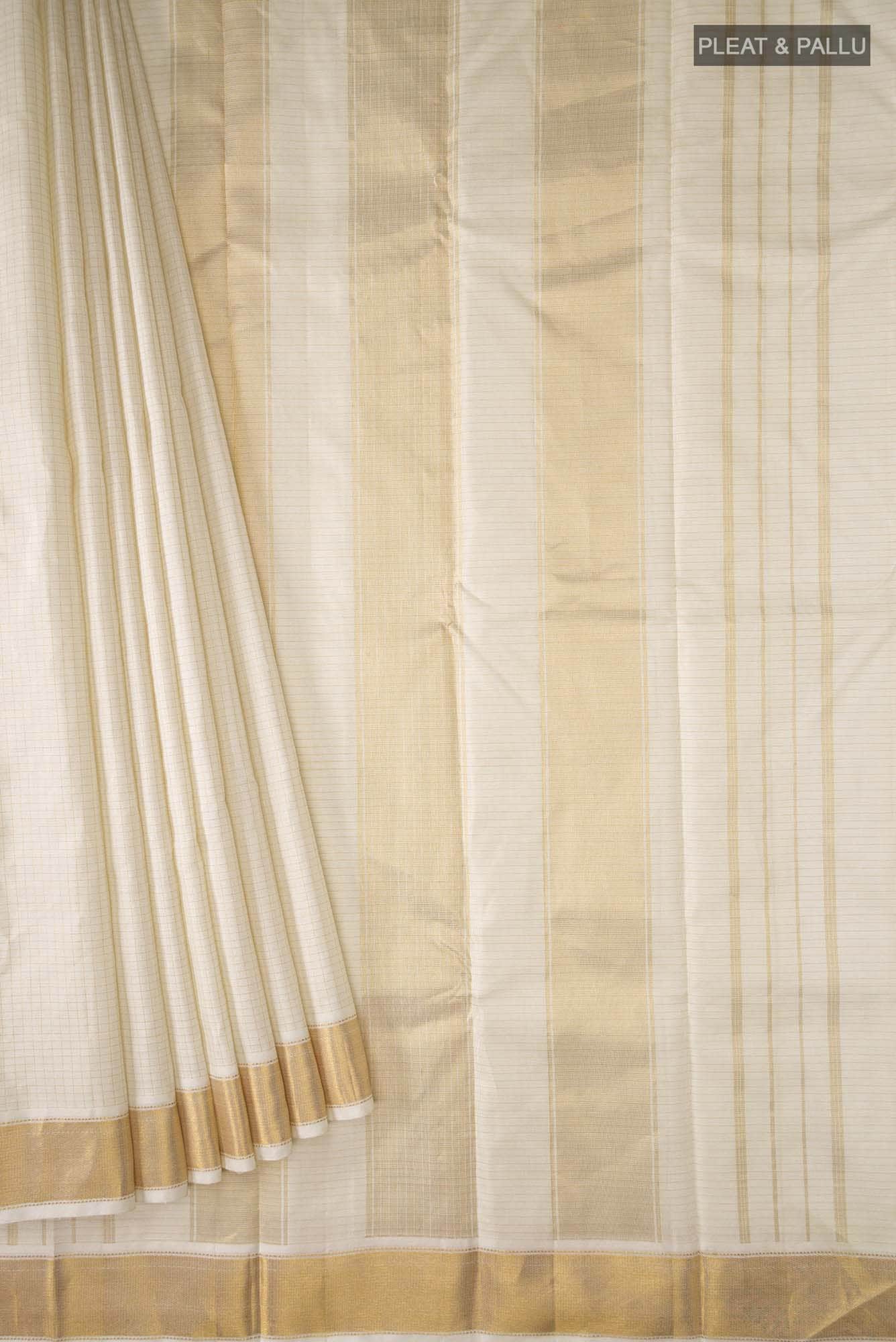 Cream Kanchipuram Silk Saree