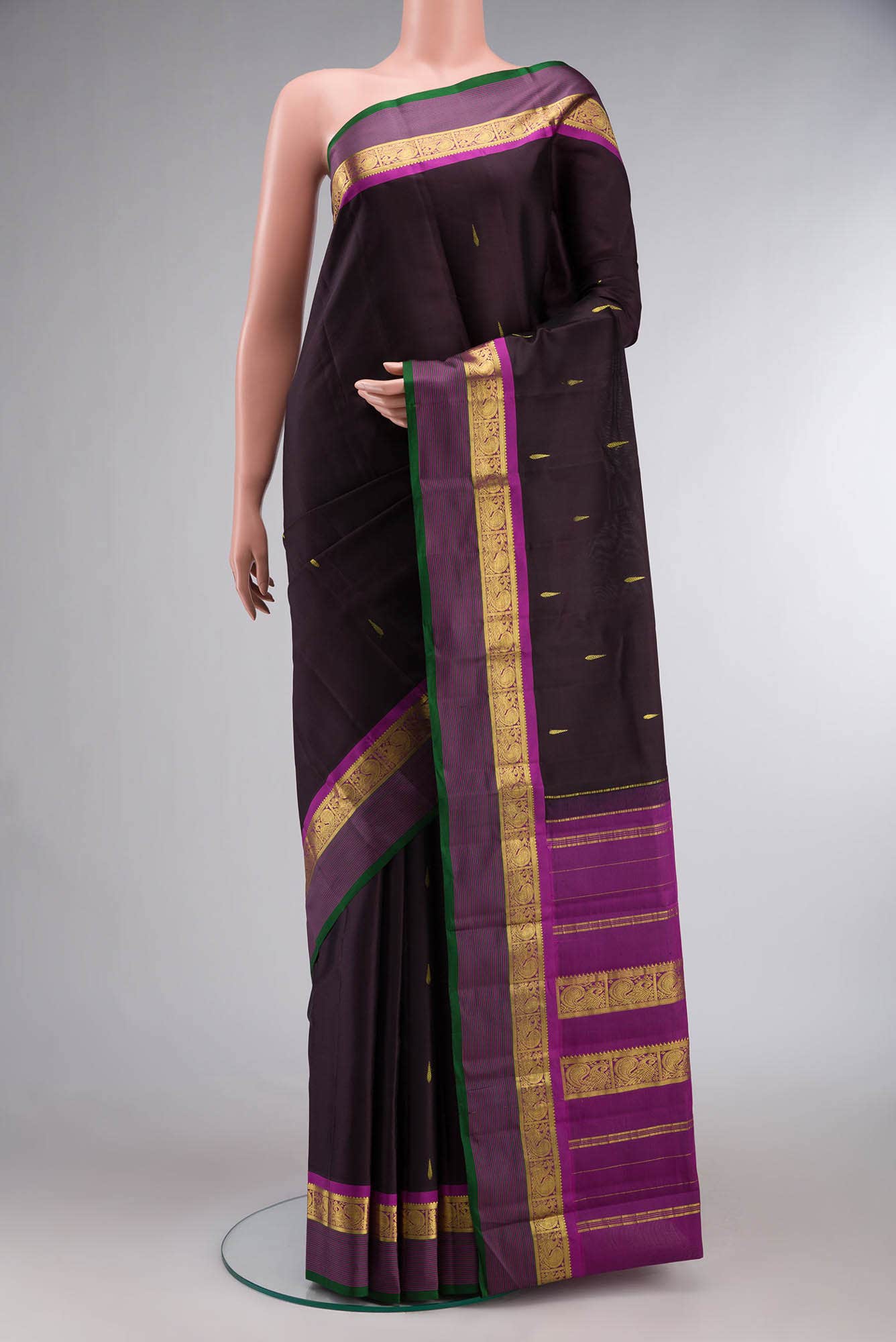 Black Kanchipuram Silk Saree