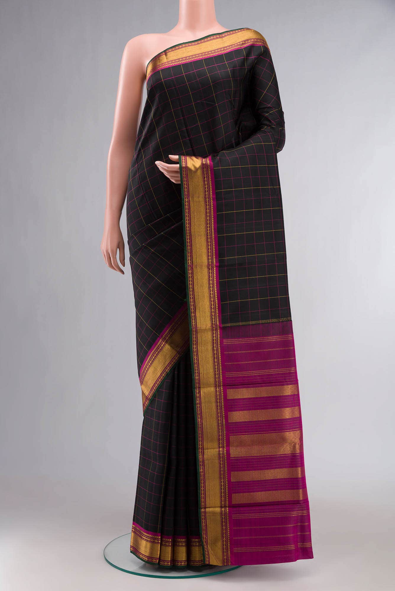 Black Kanchipuram Silk Saree