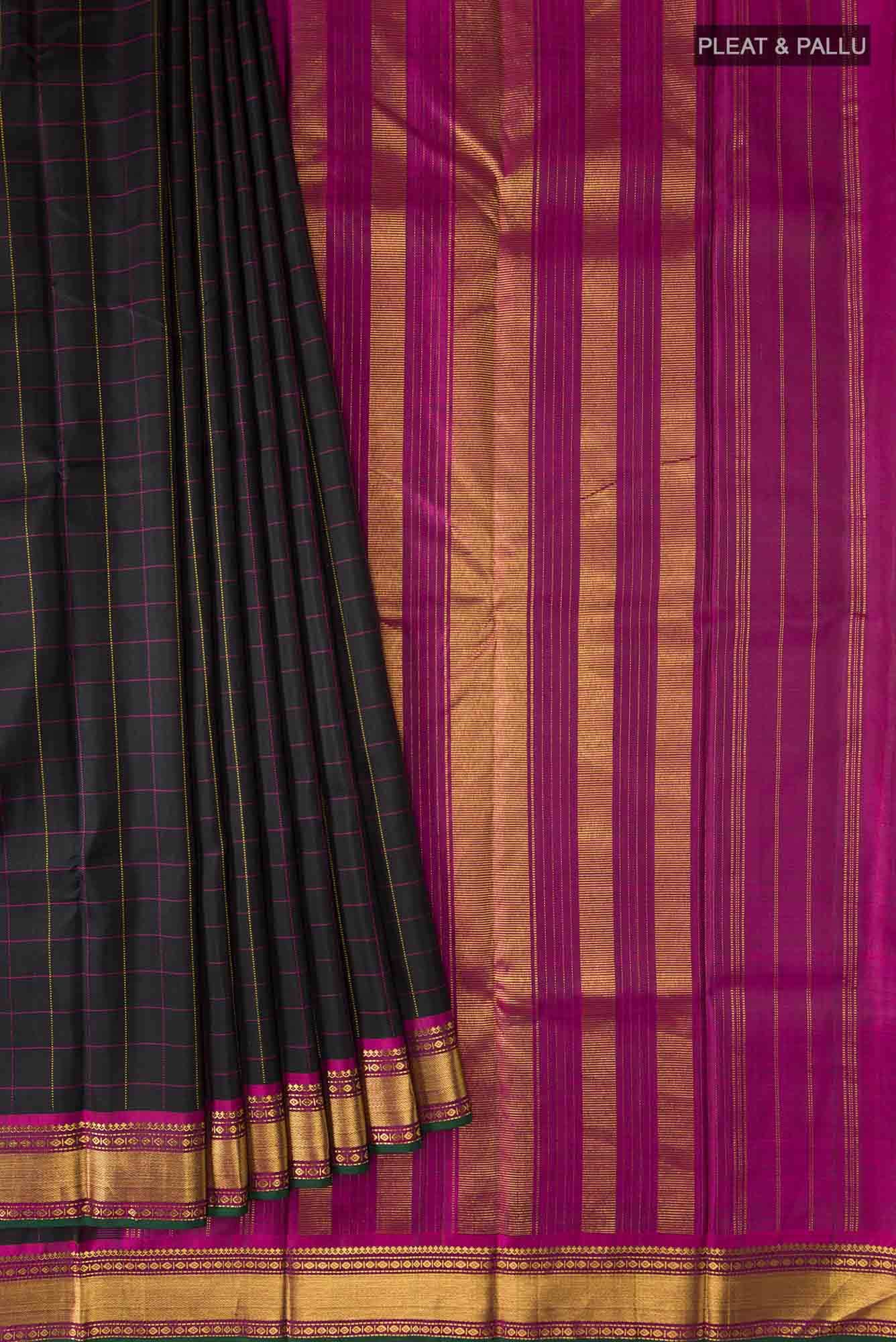 Black Kanchipuram Silk Saree