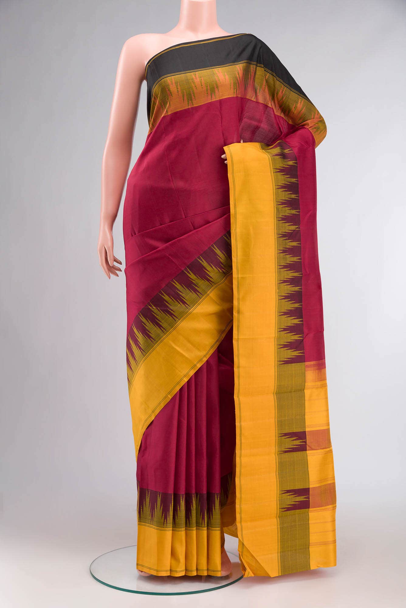 Maroon Kanchipuram Silk Saree