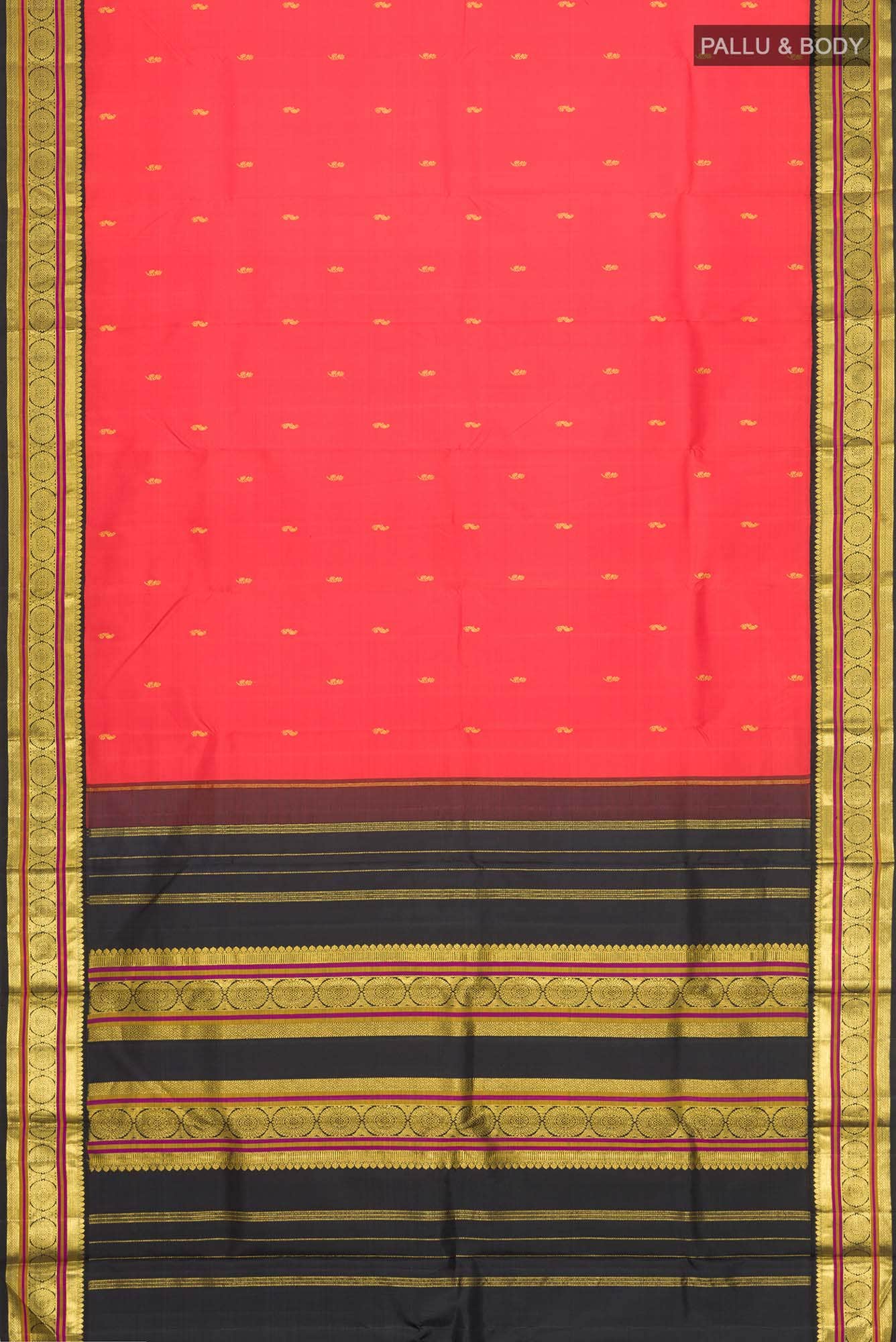 Coral Kanjivaram Silk Saree