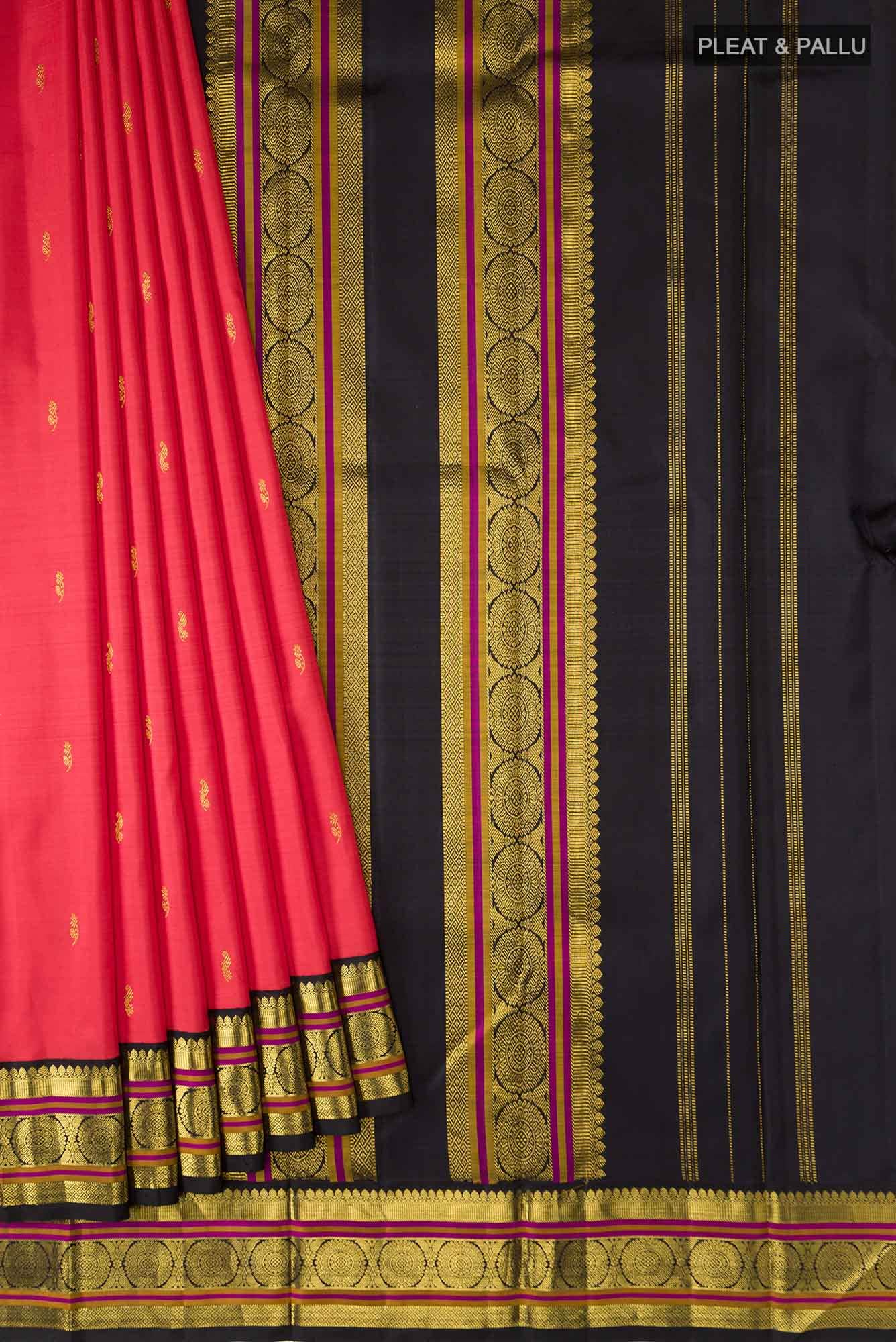 Coral Kanjivaram Silk Saree