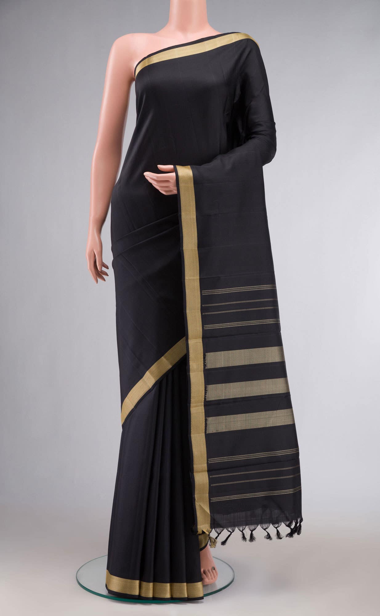 Black Kanchipuram Silk Saree