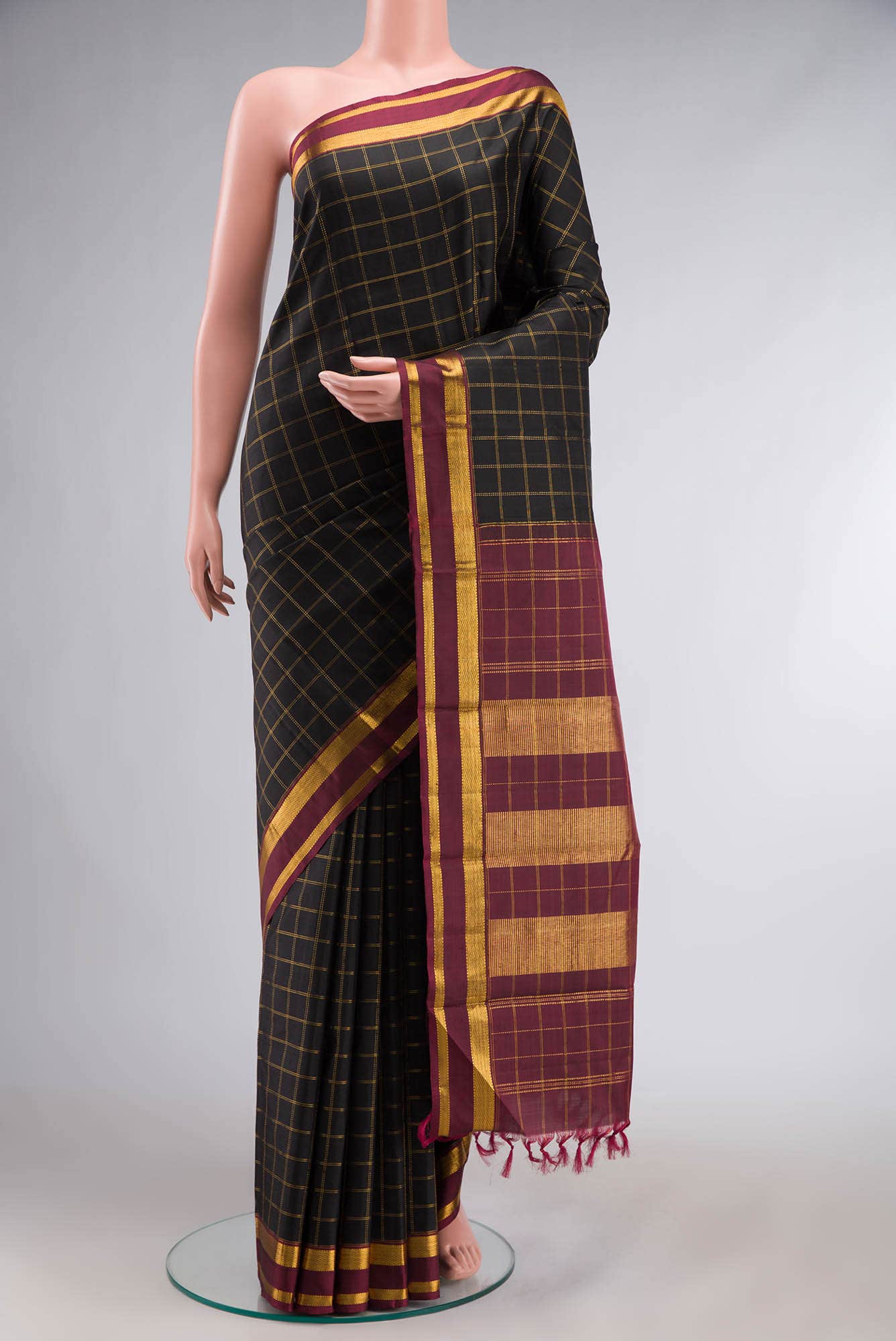 Black Kanchipuram Silk Saree