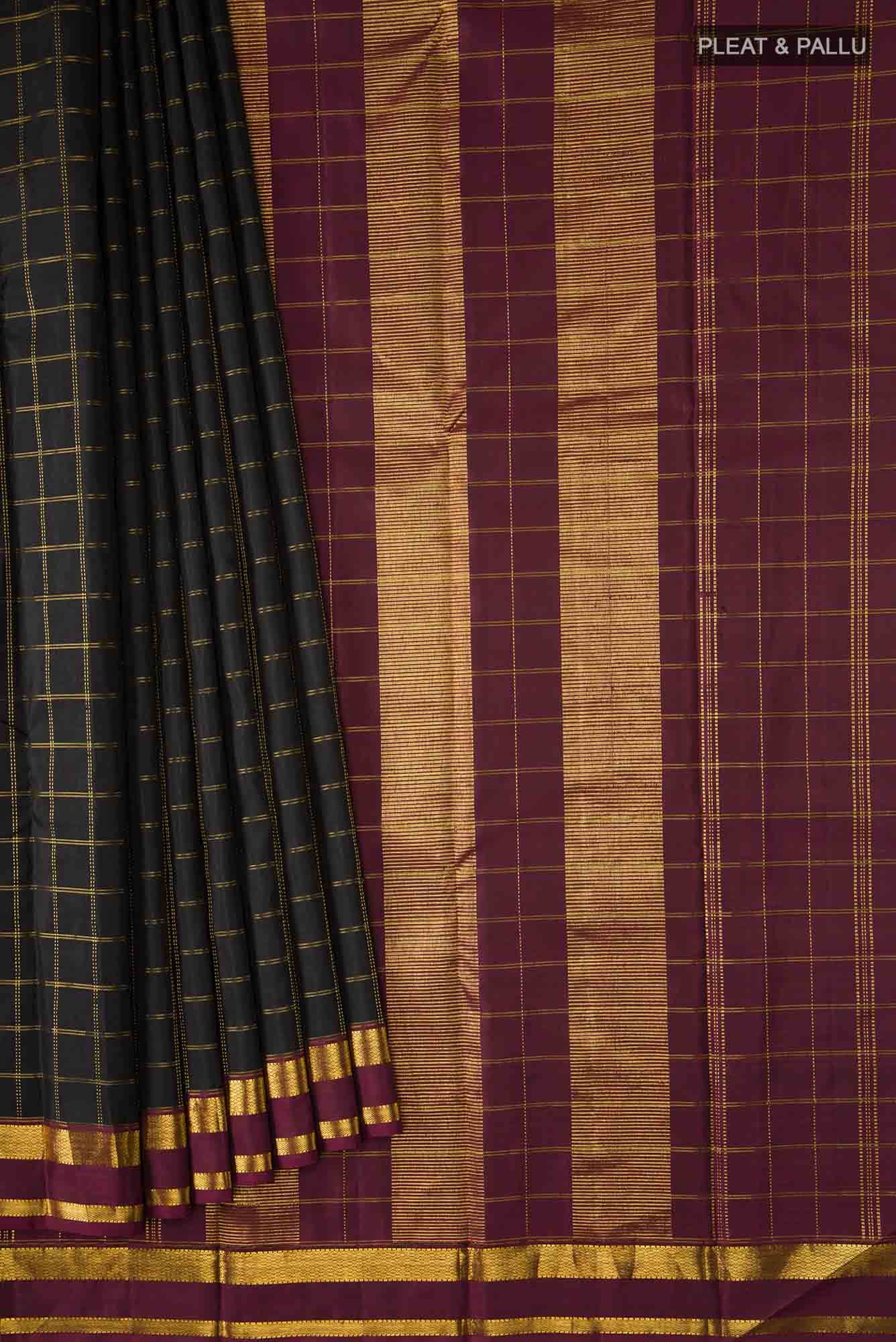 Black Kanchipuram Silk Saree