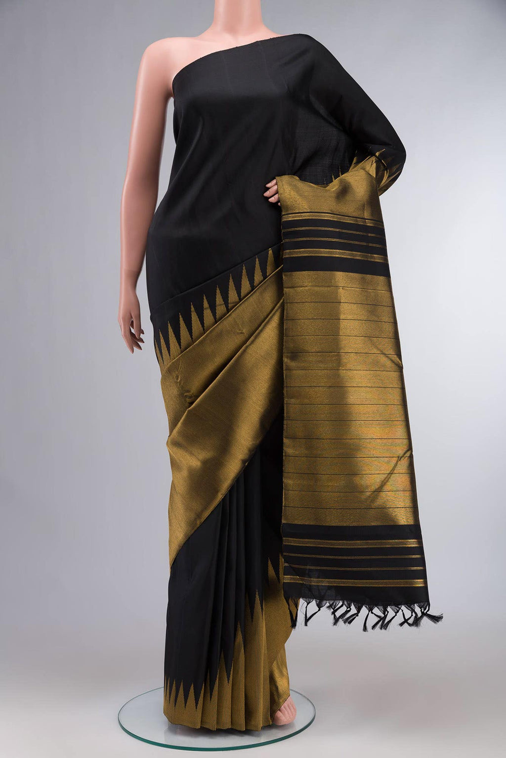 Black Kanchipuram Silk Saree