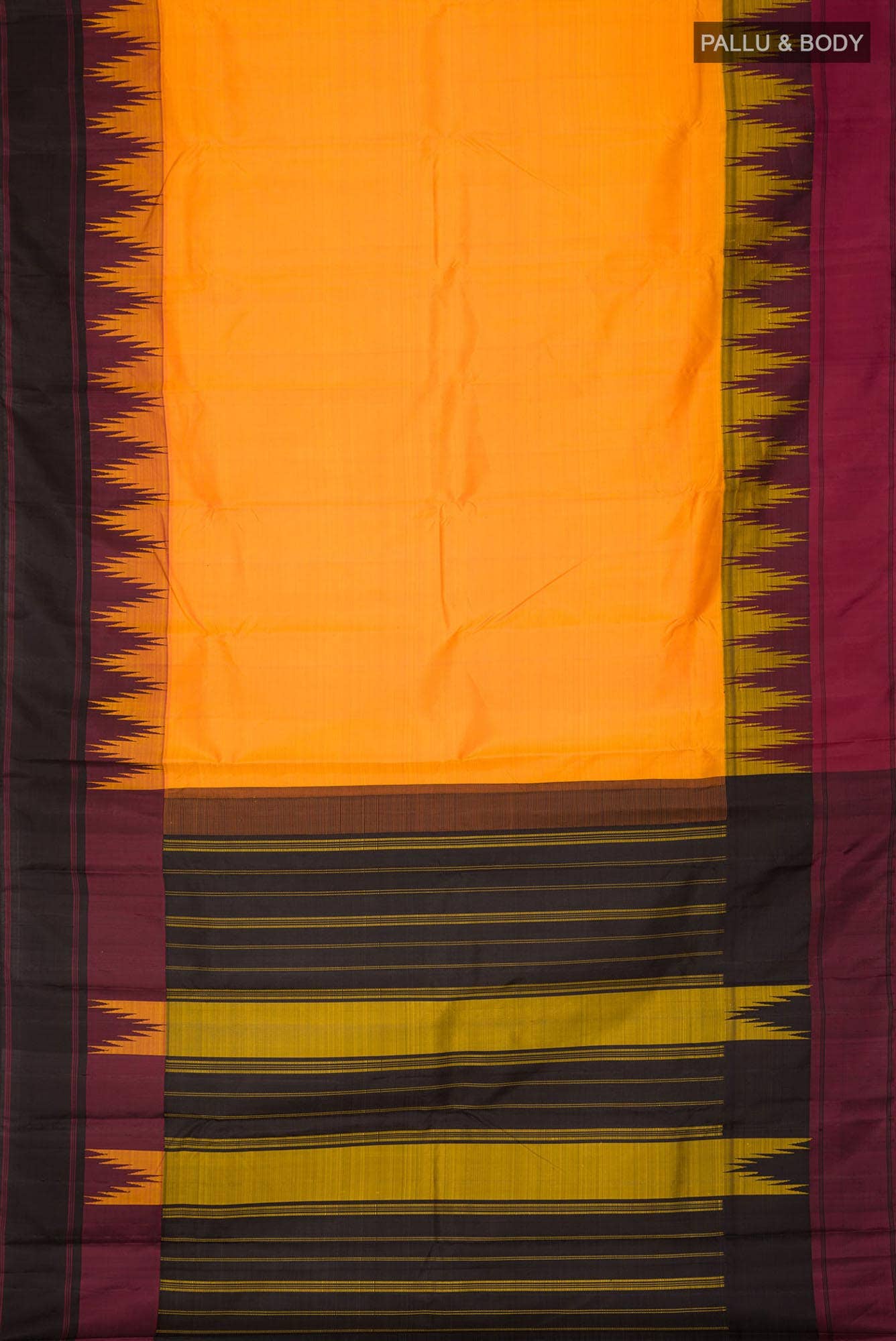Yellow Kanchipuram Silk Saree
