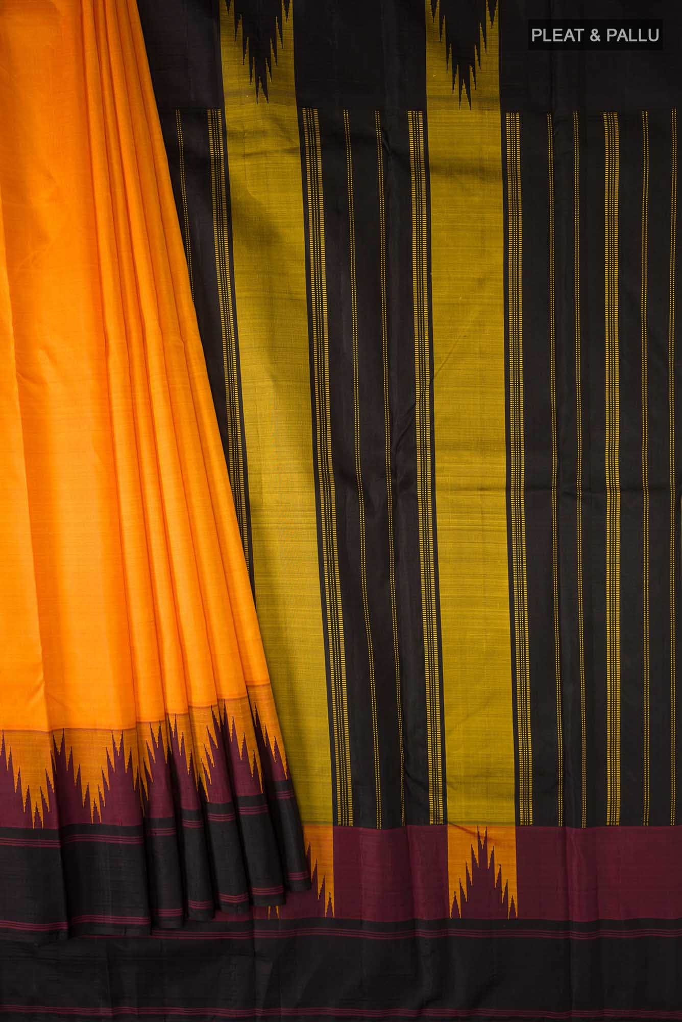 Yellow Kanchipuram Silk Saree