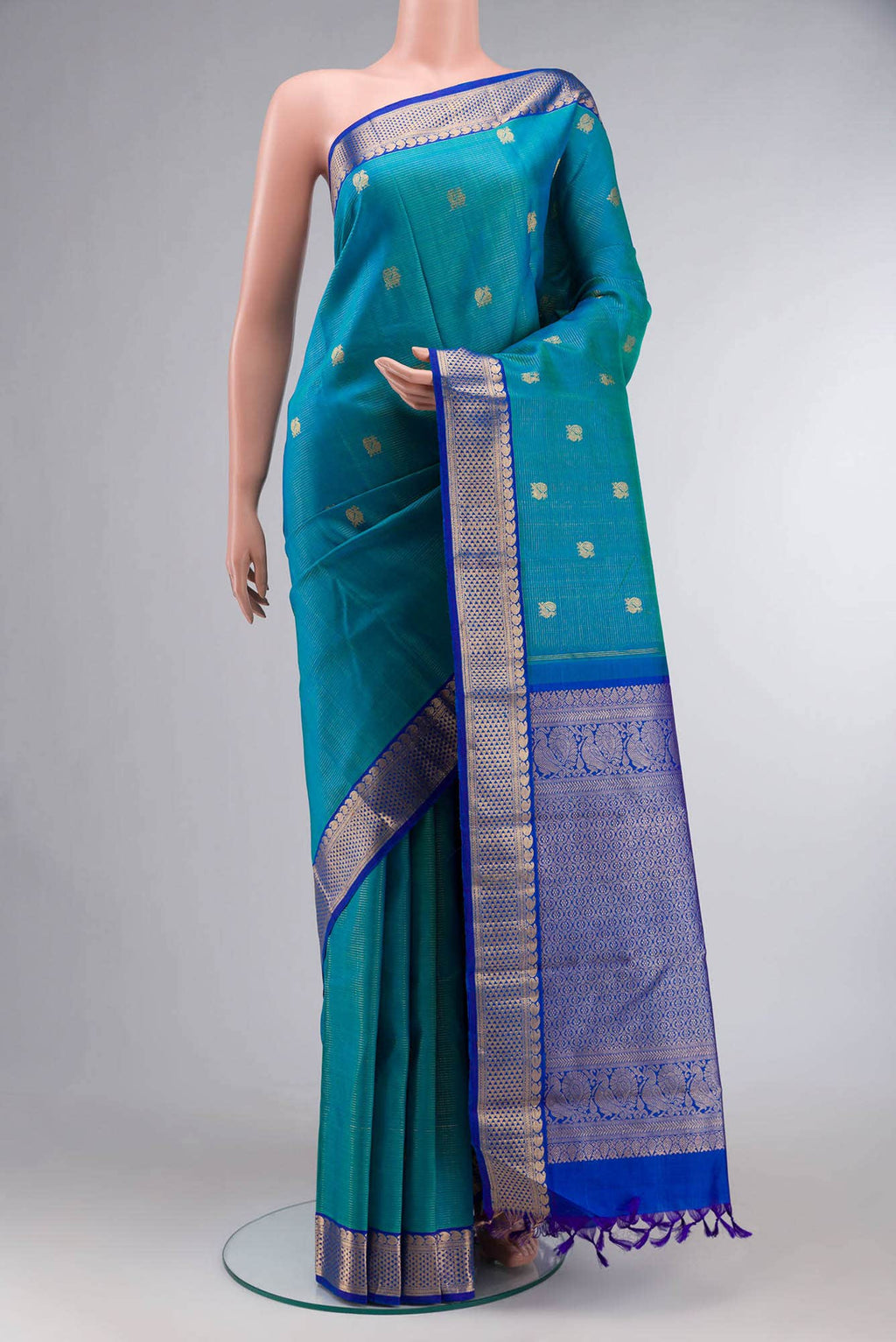 Blue Kanchipuram Silk Saree