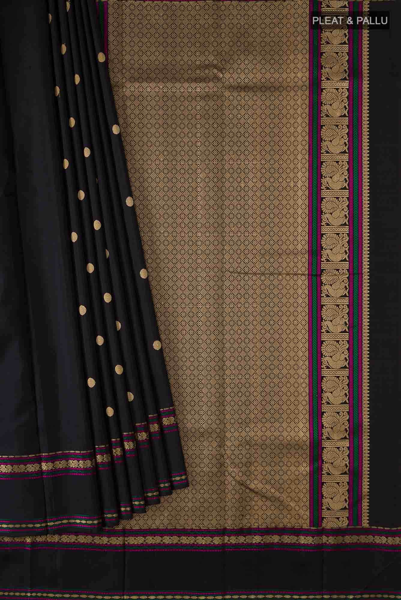 Black Kanchipuram Silk Saree