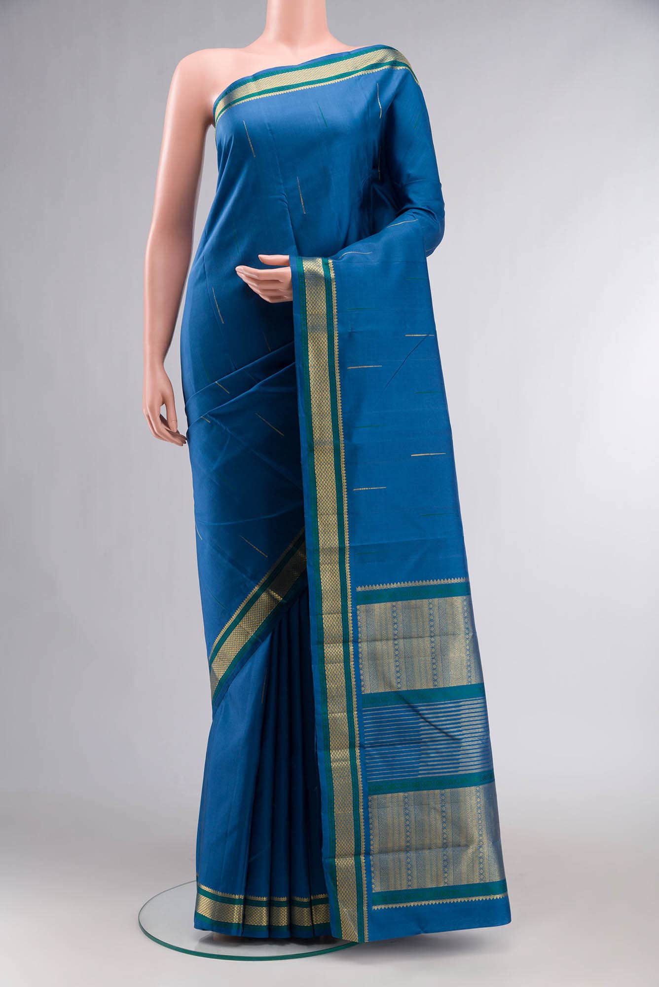 Blue Kanchipuram Silk Saree