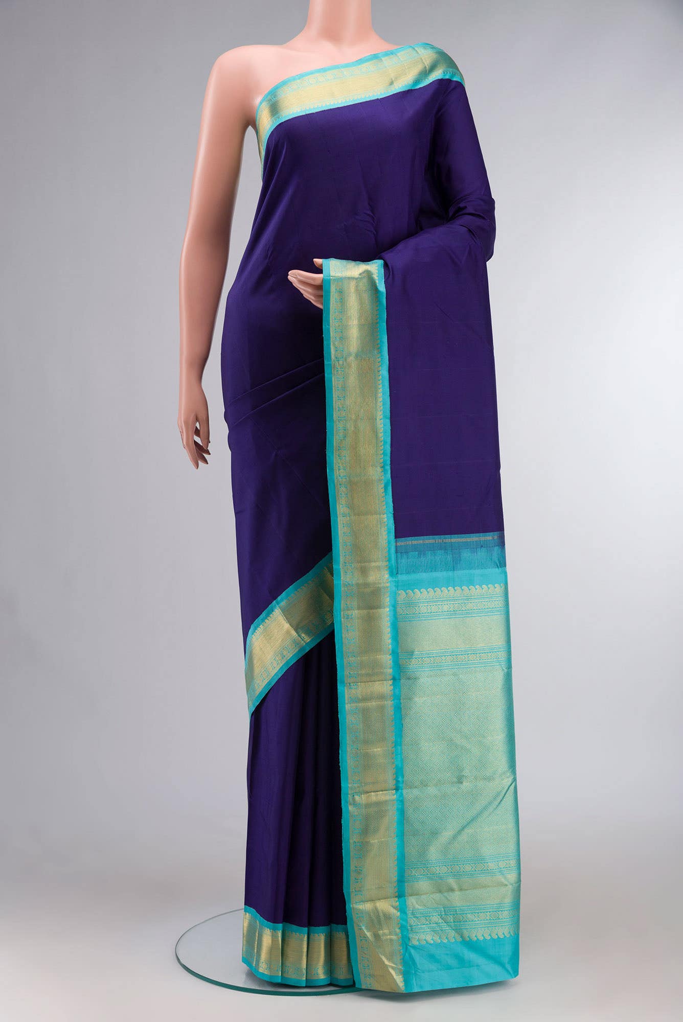 Blue Kanchipuram Silk Saree