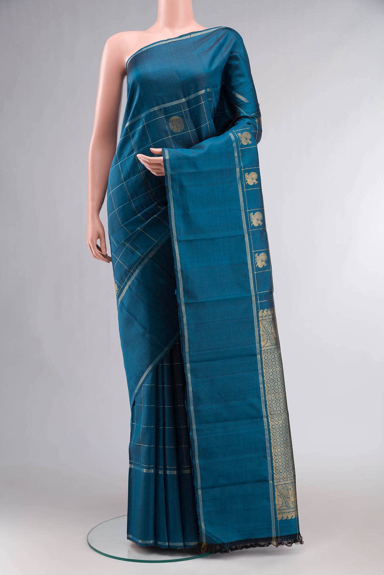 Blue Kanchipuram Silk Saree