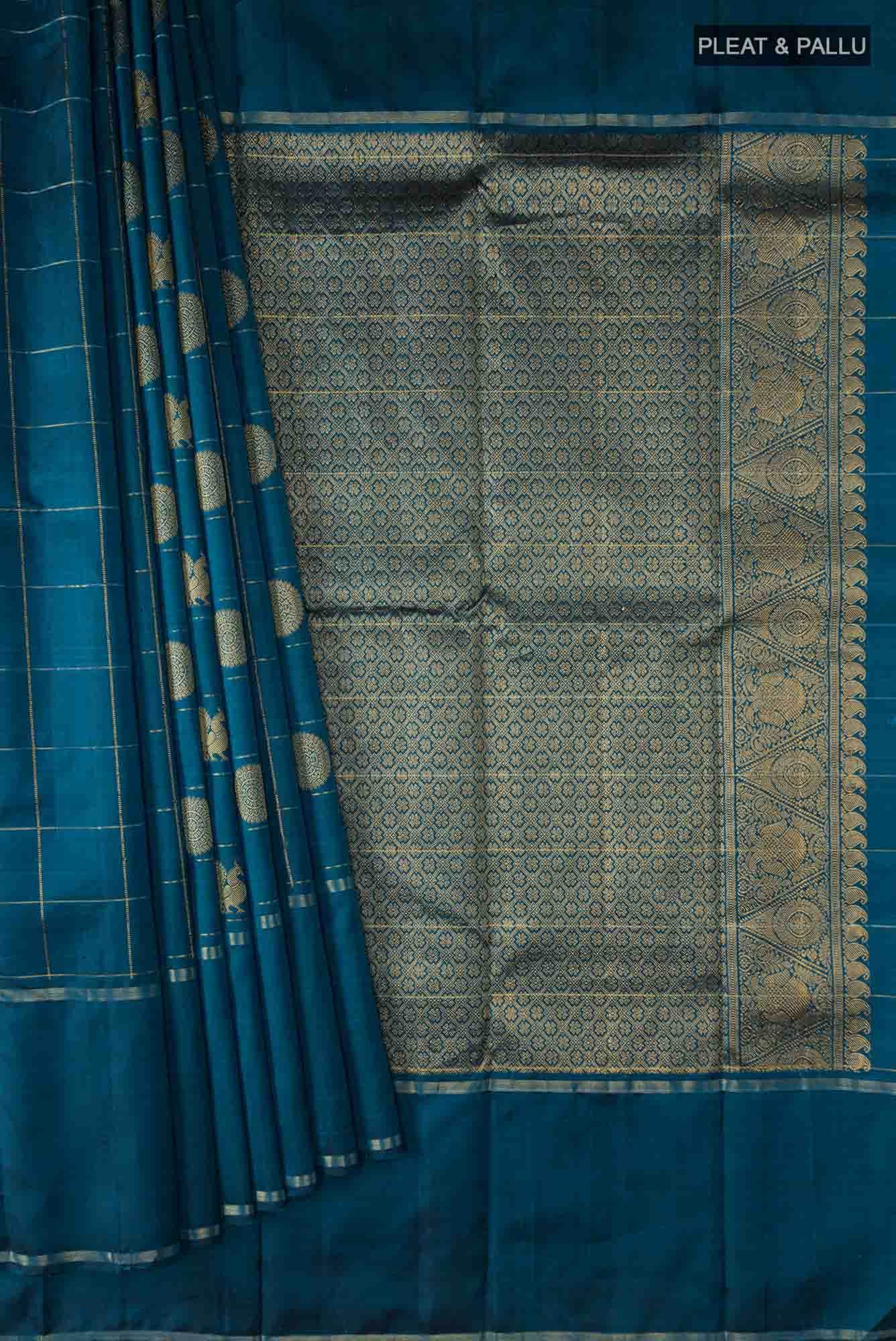 Blue Kanchipuram Silk Saree