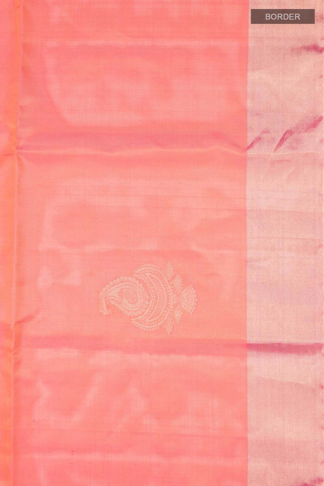 Orange with Pink Dual Tone Soft Silk Saree