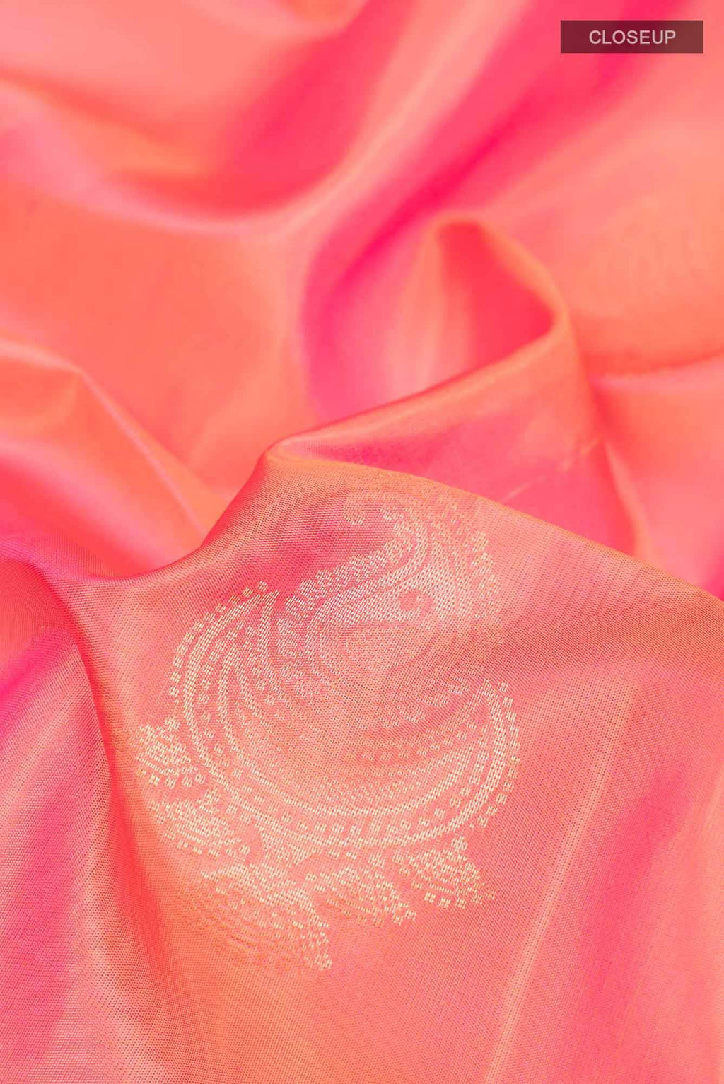 Orange with Pink Dual Tone Soft Silk Saree