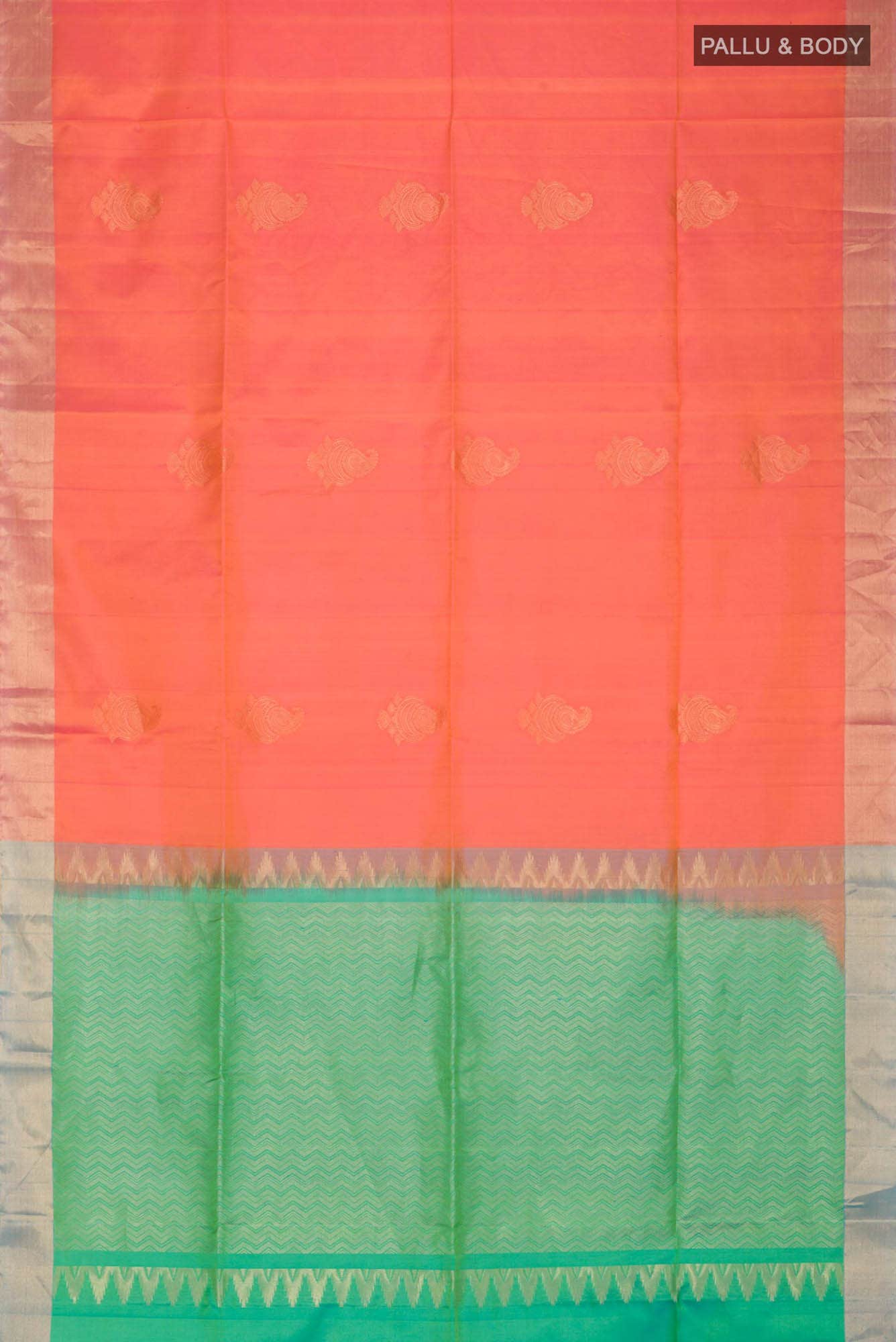 Orange with Pink Dual Tone Soft Silk Saree