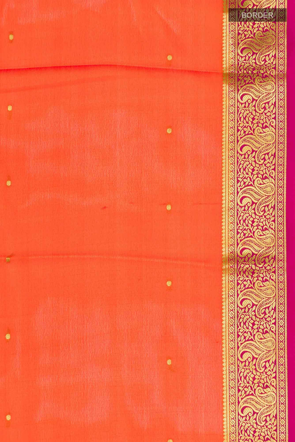 Orange Mysore Crepe Saree