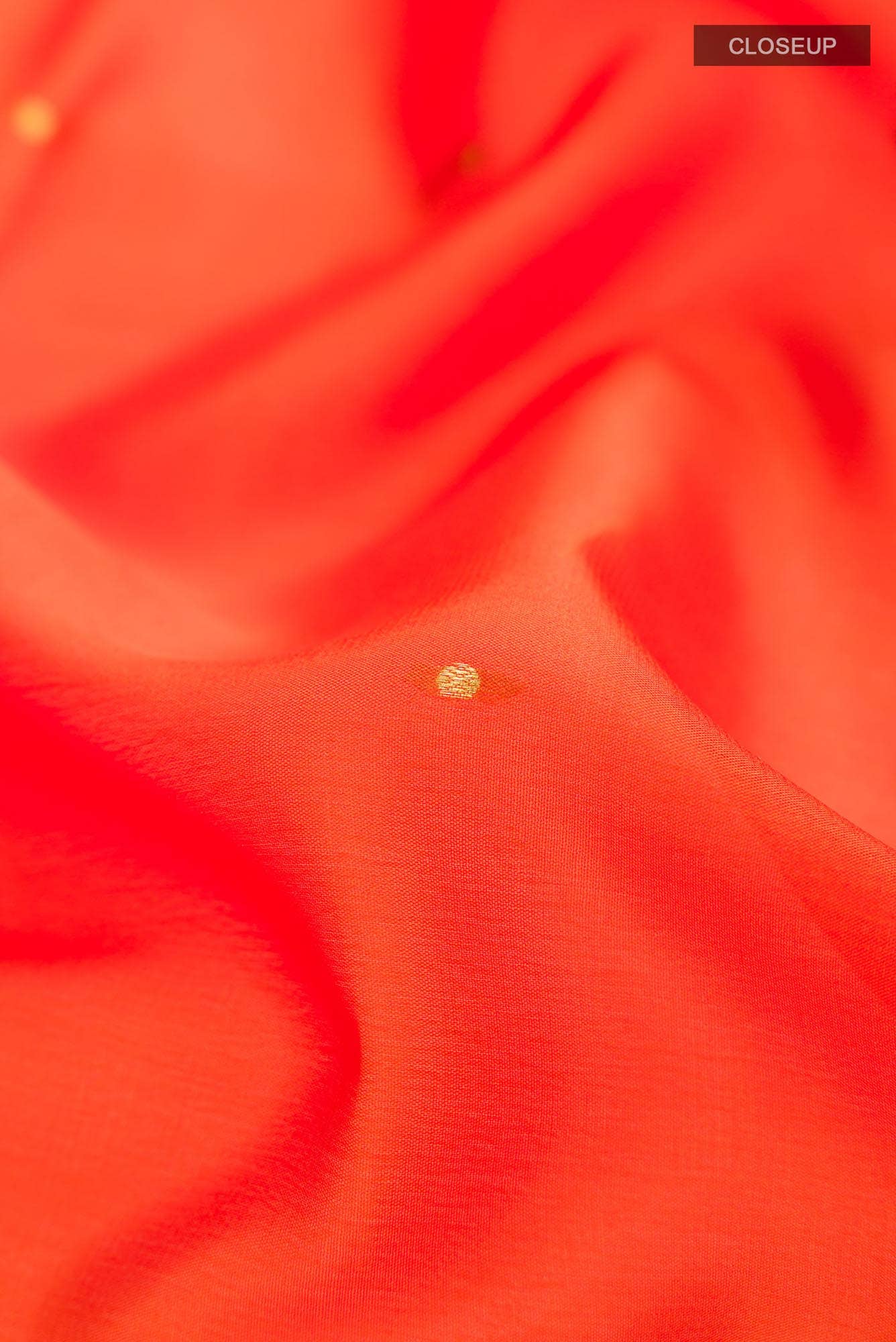 Orange Mysore Crepe Saree