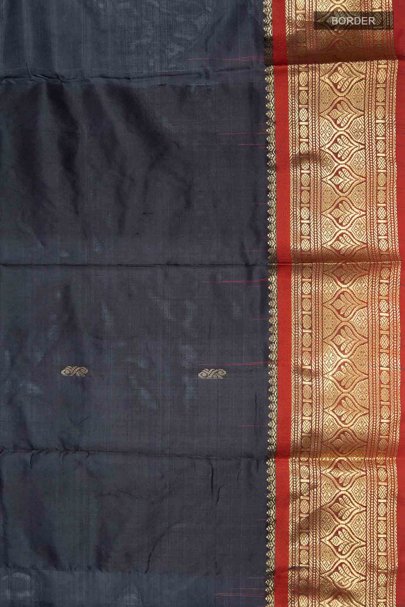 Black Bangalore Silk Saree