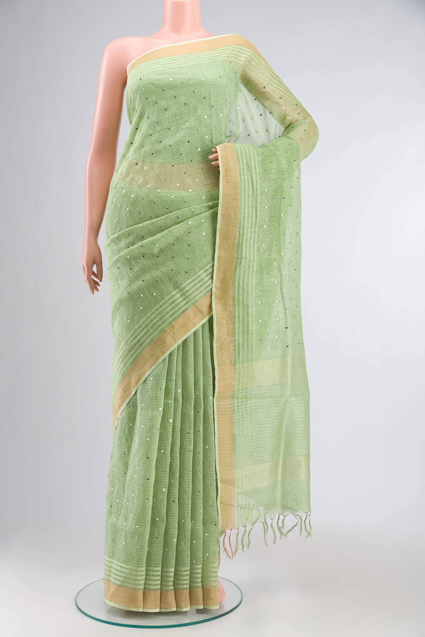 Light Green Linen Saree
